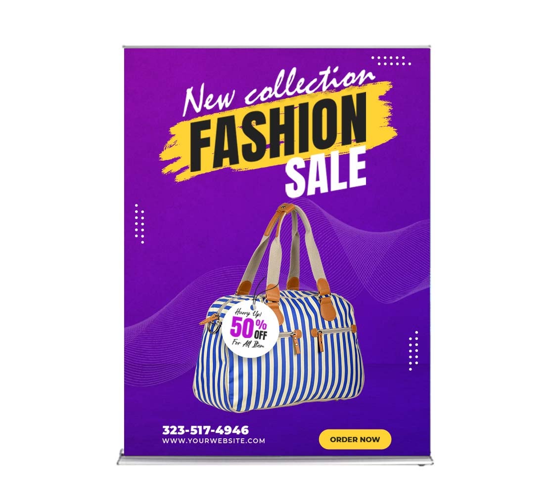 Silver Step Retractable Banner Stands