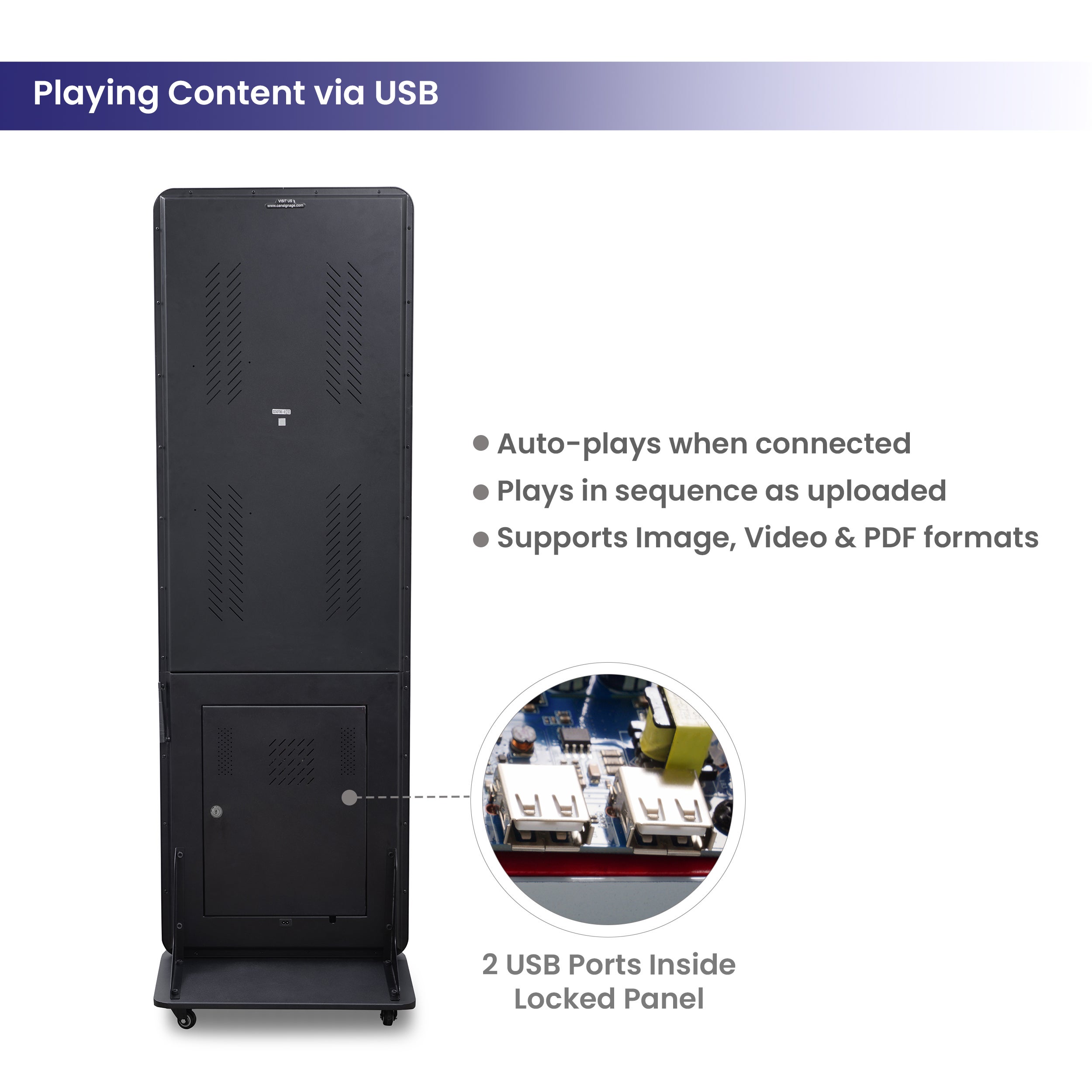 Portable LED Digital Display Signage with Wheels 
