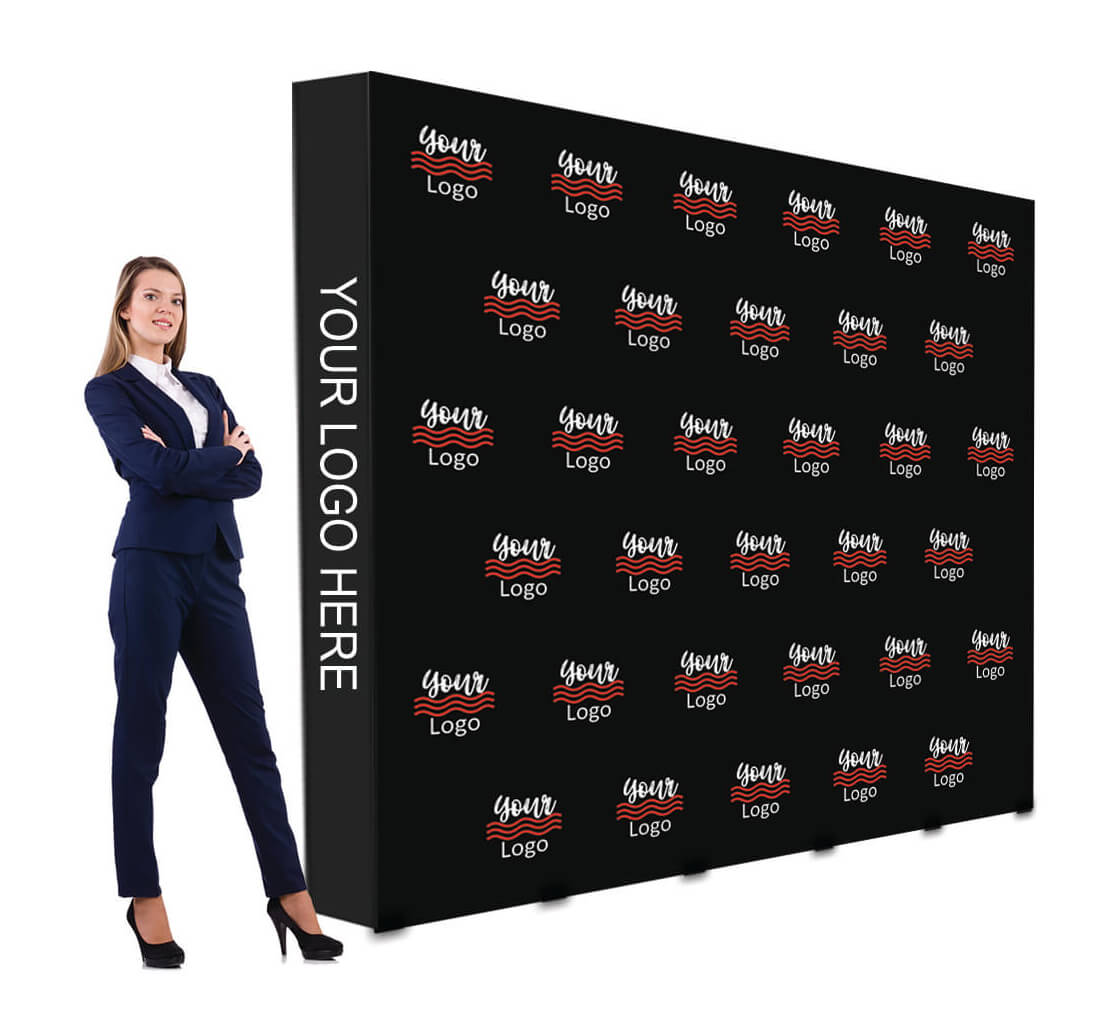 10 ft x 8 ft Step and Repeat Fabric Pop Up Straight Display