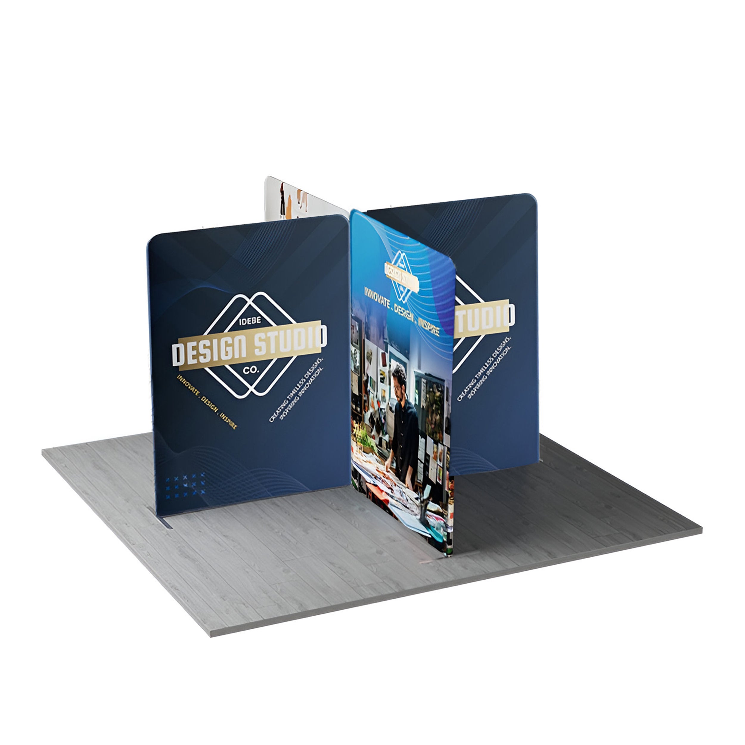 13ft Magnetic Modular Fabric Displays - Cross Island Shape