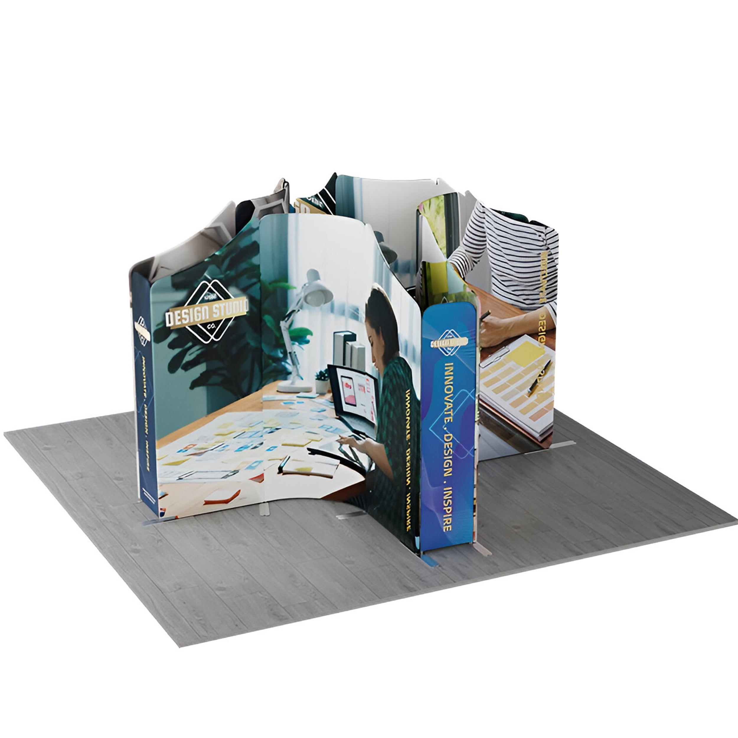 13ft Magnetic Modular Fabric Displays - Tapered Island Shape