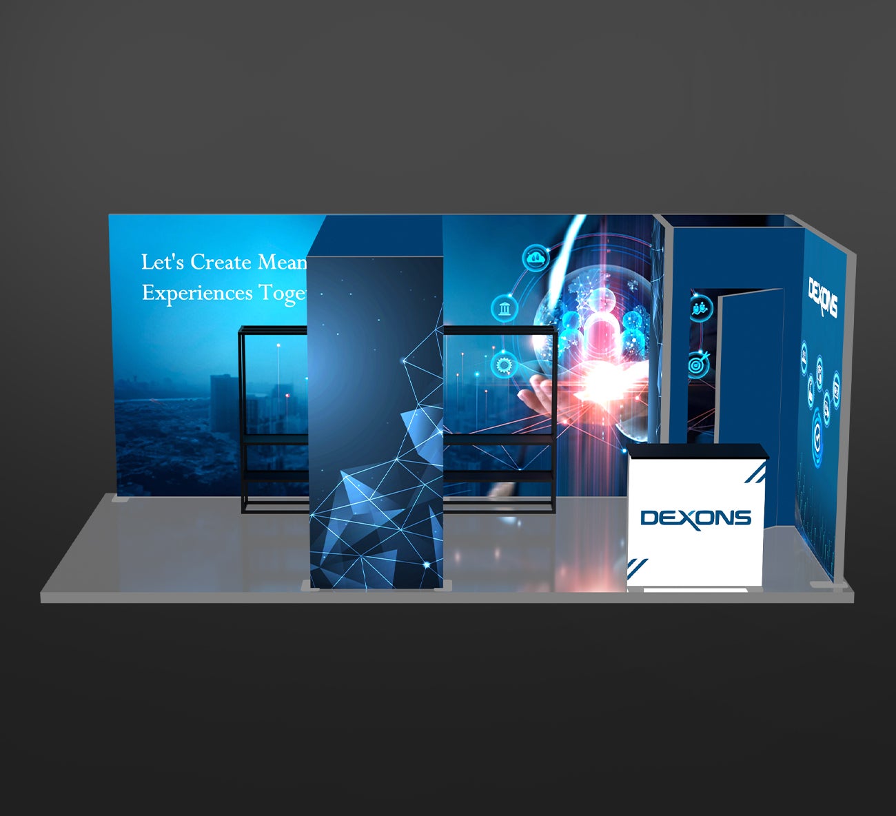 20ft Backlit Trade Show Display - Design 8 Online| Fast Delivery -  Bannerbuzz.com, image size:1300x1184