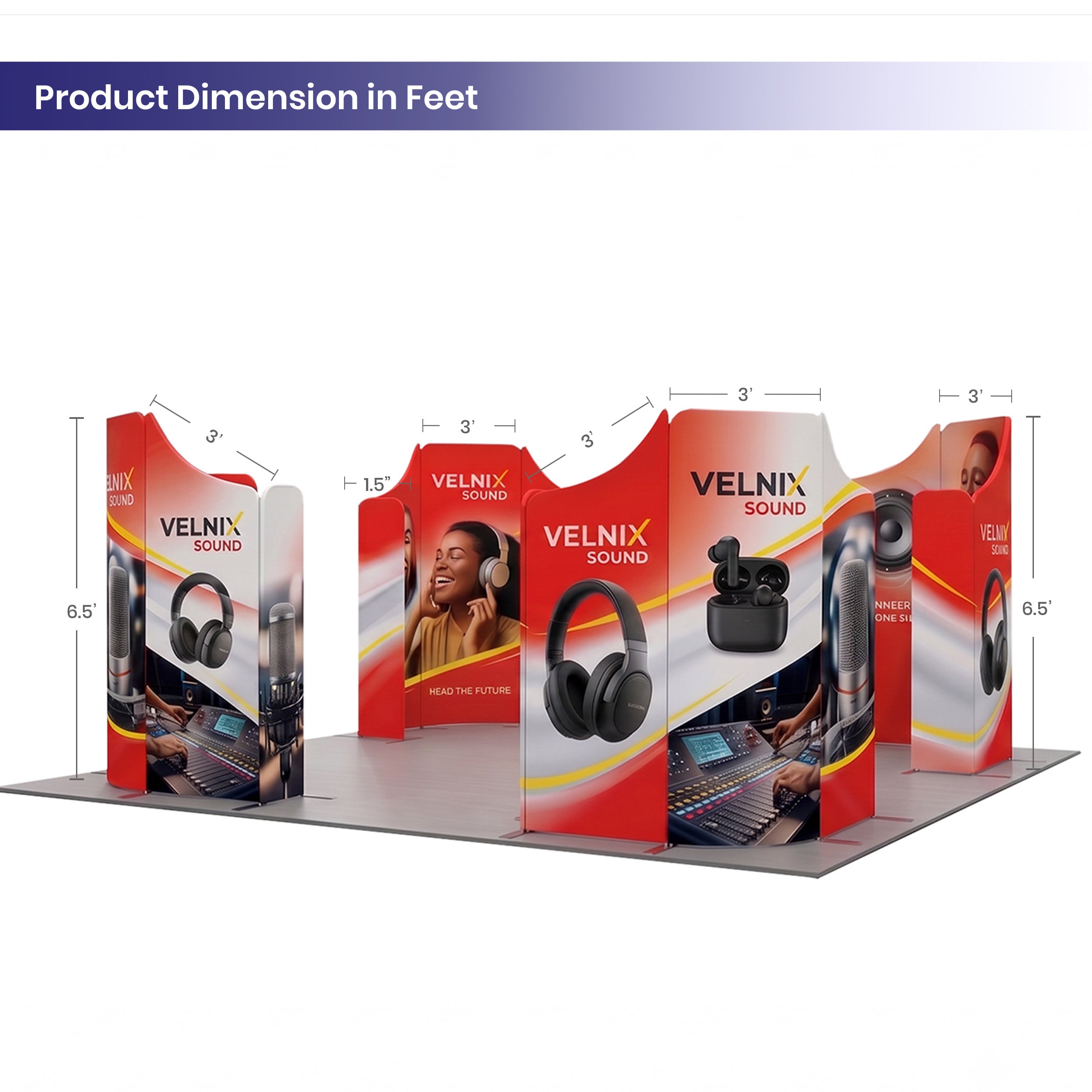 20 ft magnetic modular fabric displays design 25 dimensions