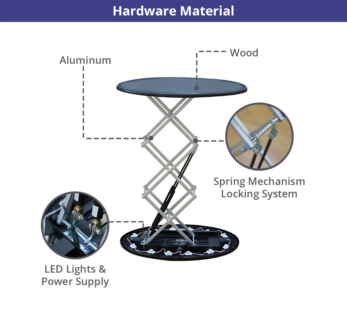 Spring Up Display Counter with Led Lights