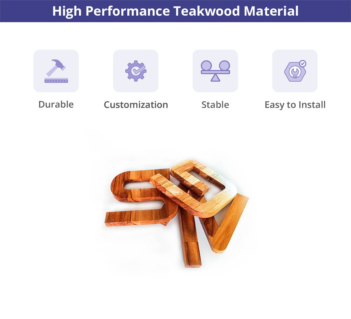 Teakwood Letters and Numbers