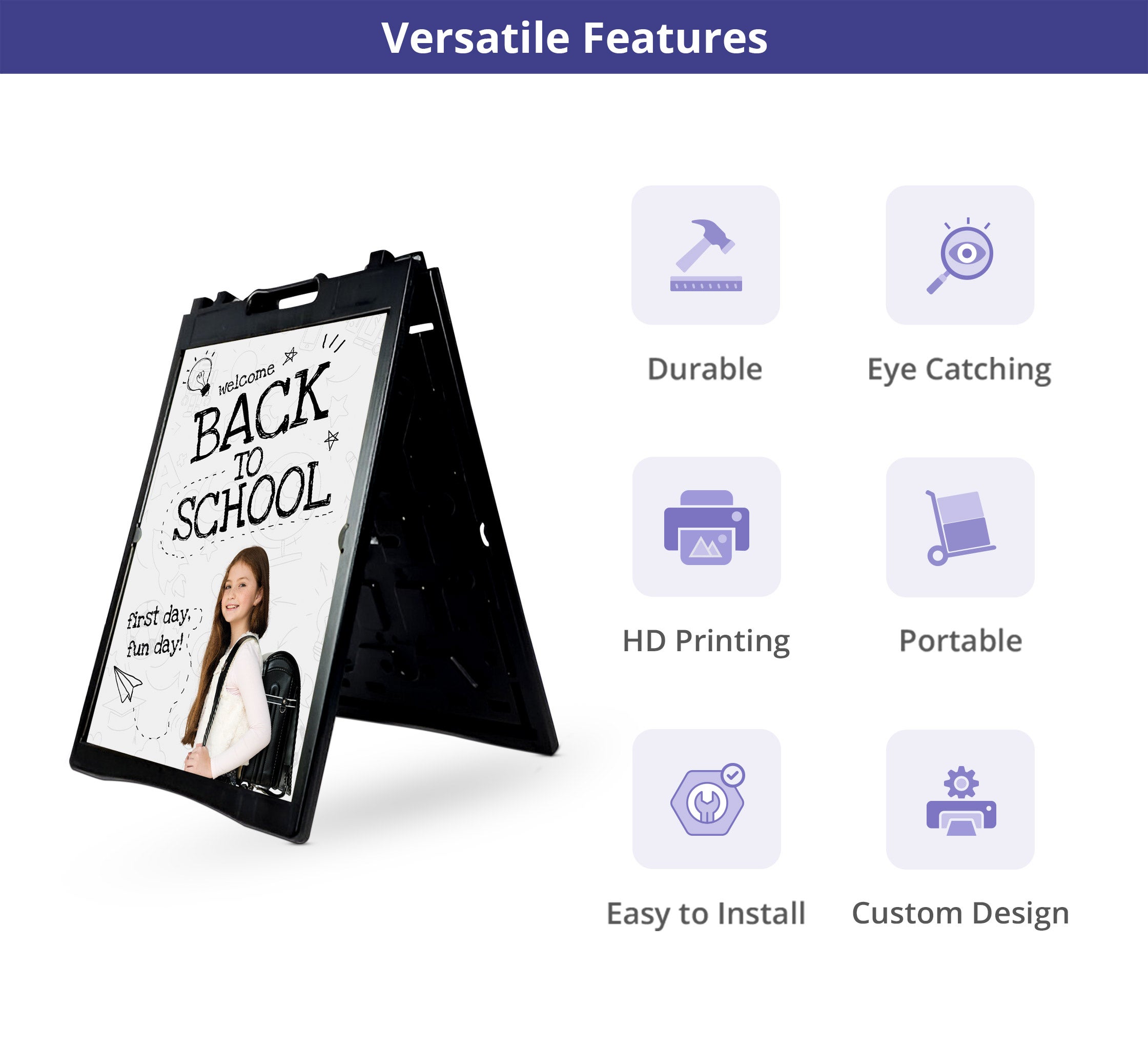 Black Plasticade Signicade for Outdoor & Indoor - BannerBuzz