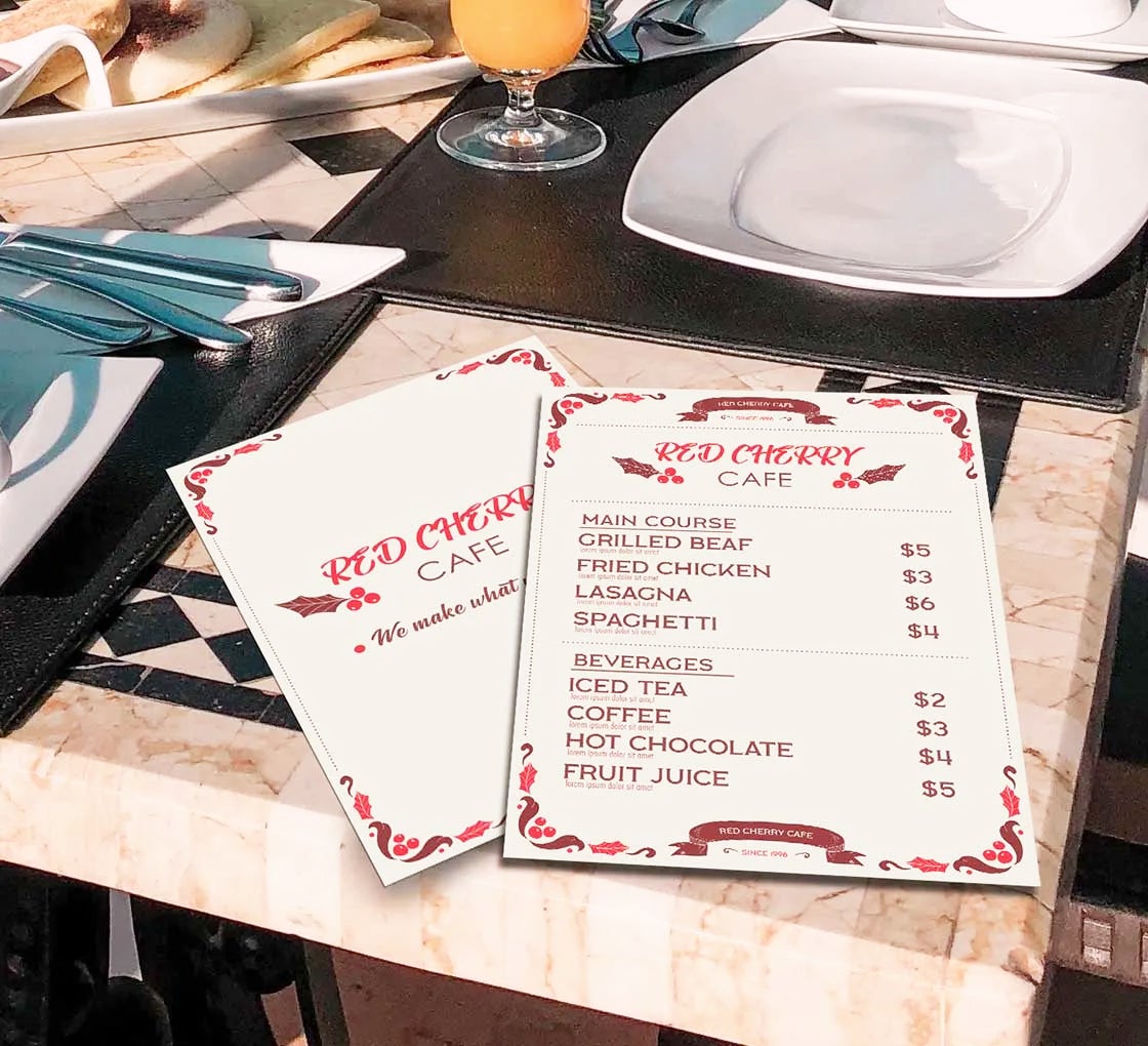 Dine-In Menus