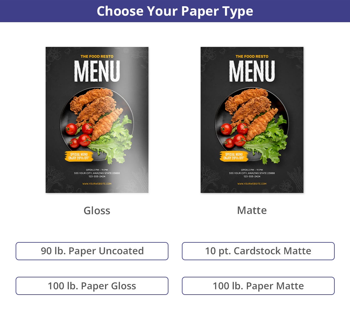 Dine-In Menus