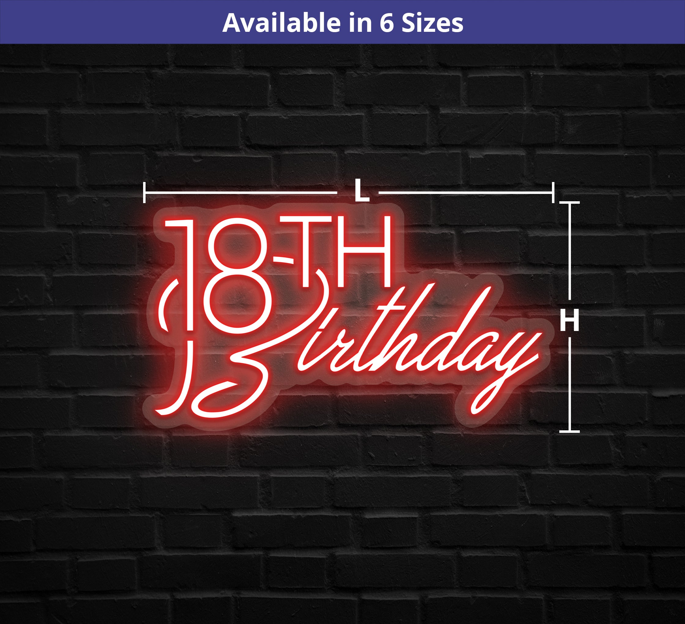18th Birthday LED Neon Signs | BannerBuzz UK
