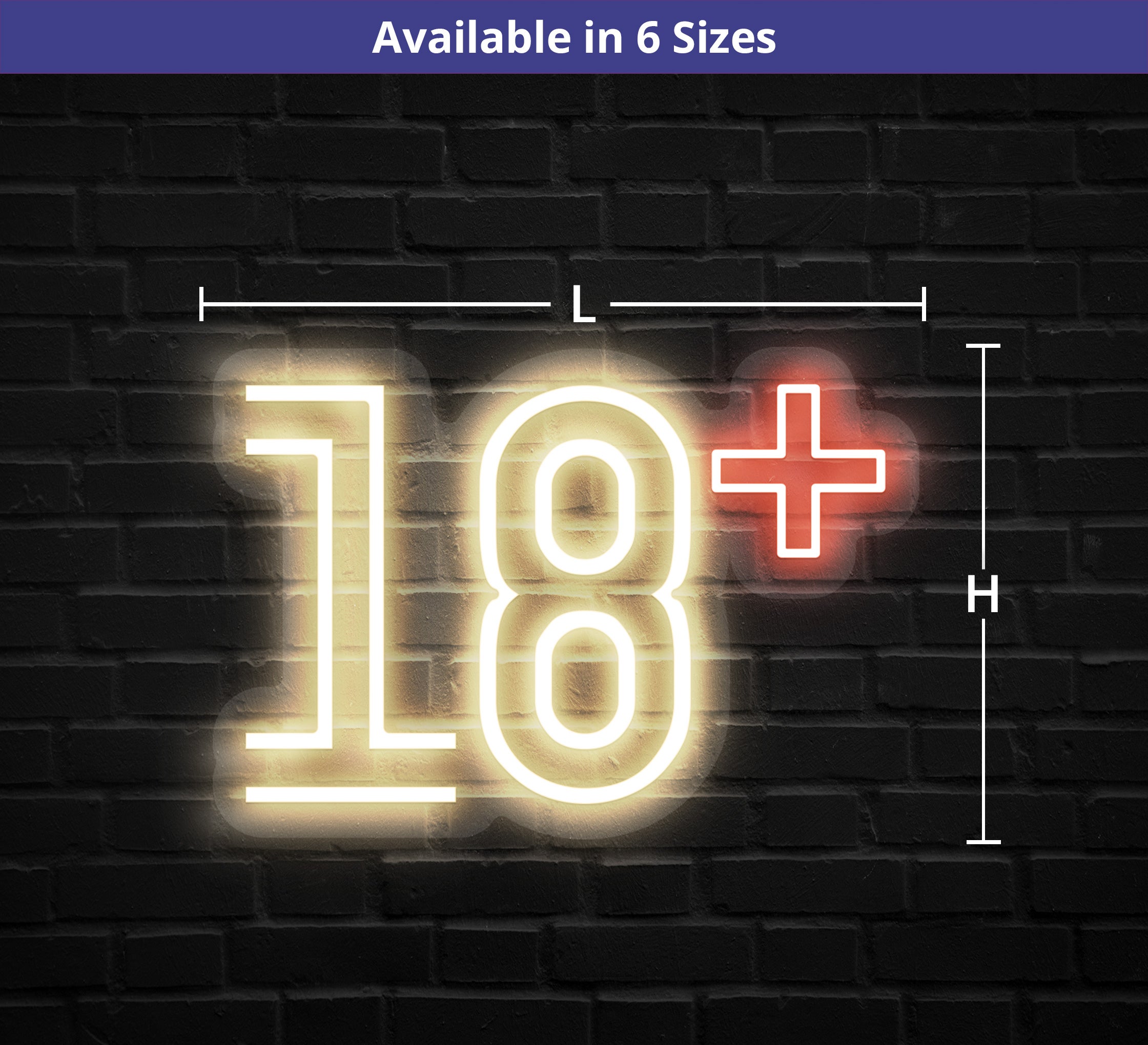 18+ Neon Sign