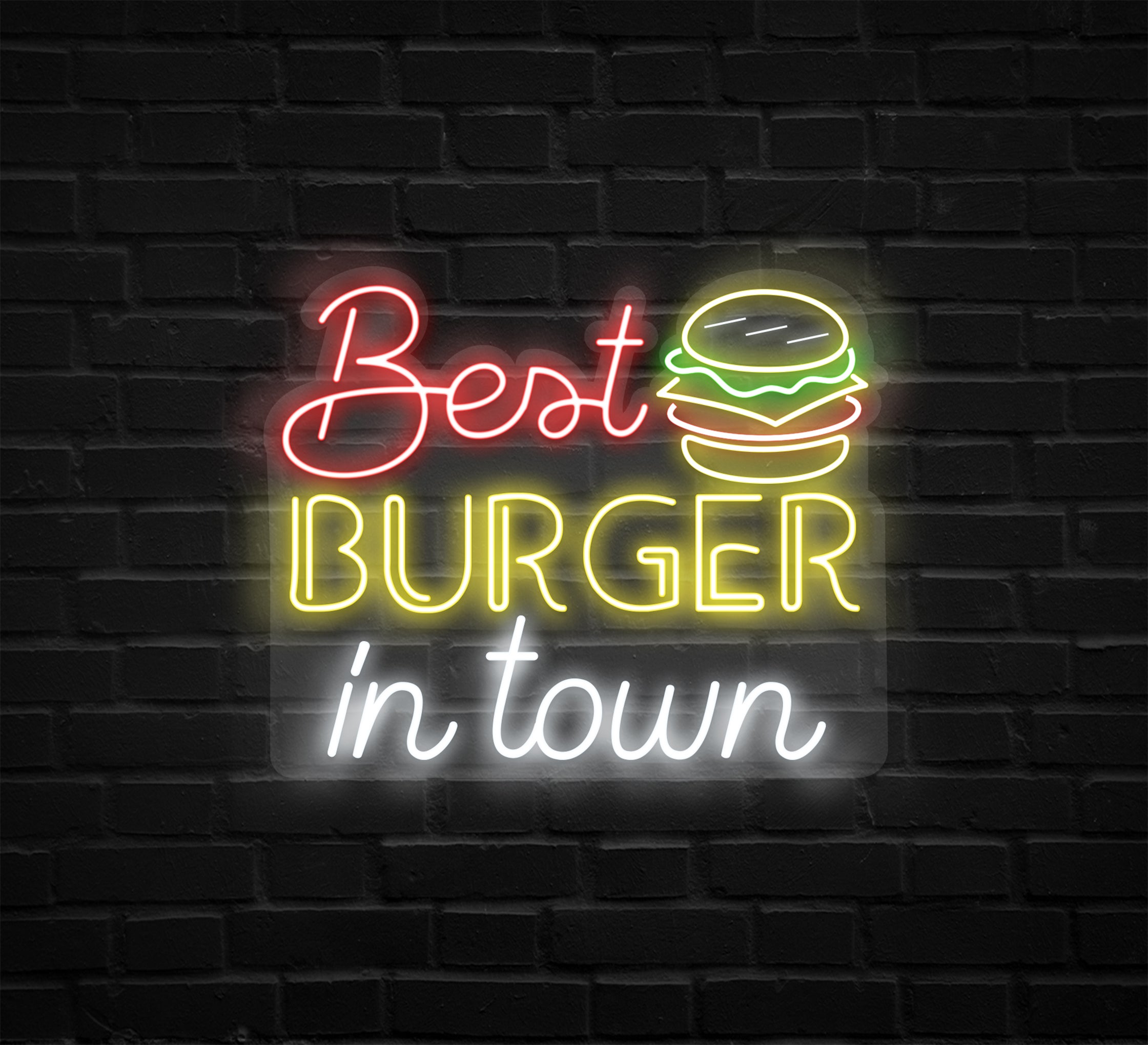 Best Burgers In Town Neon Sign