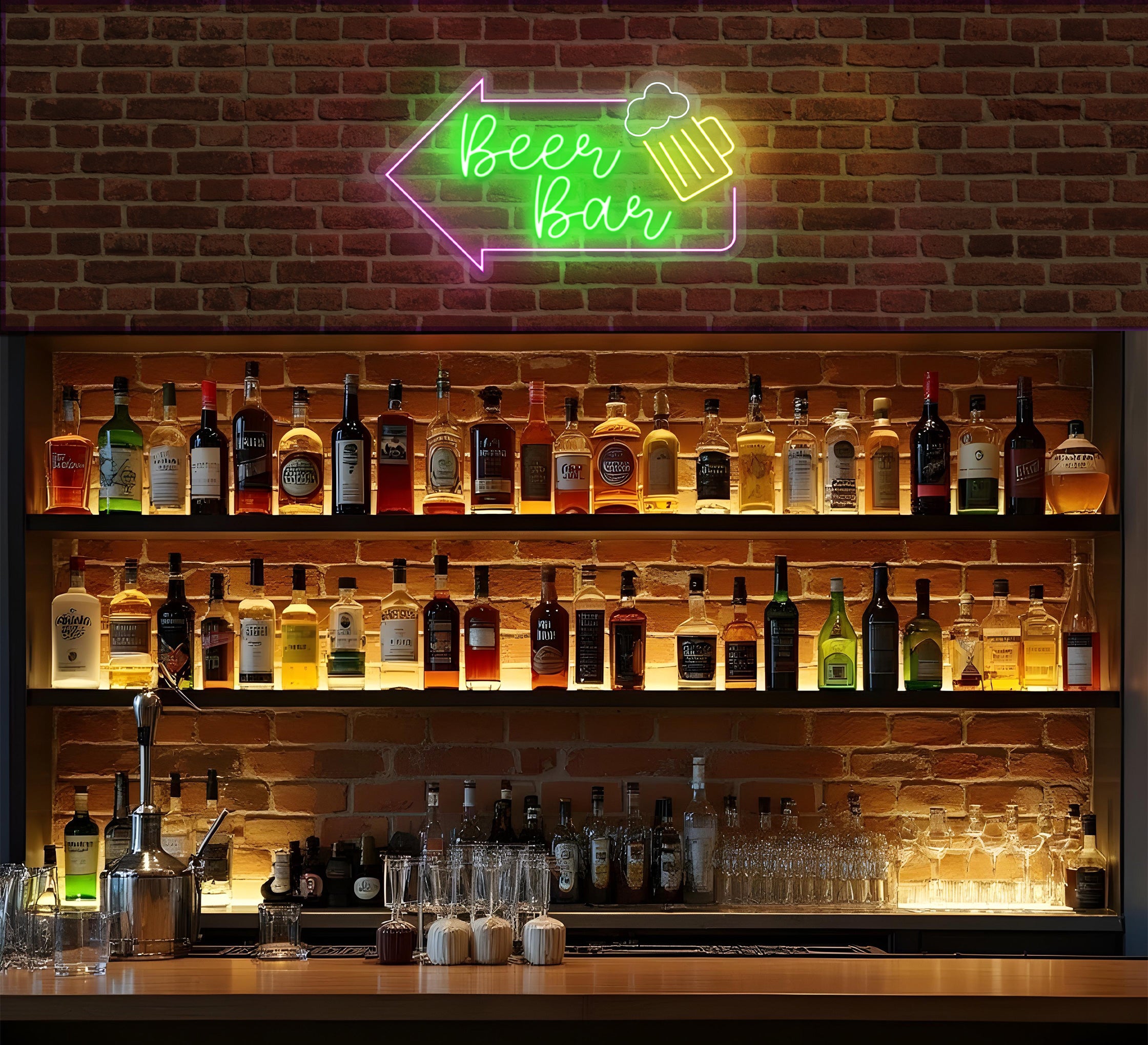 Beer Bar Neon Sign Online| Fast Delivery - Bannerbuzz.com