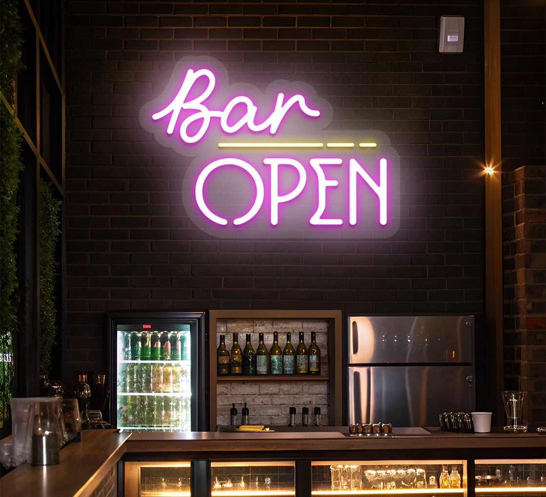 Bar Open Neon Sign Online| Fast Delivery - Bannerbuzz.com