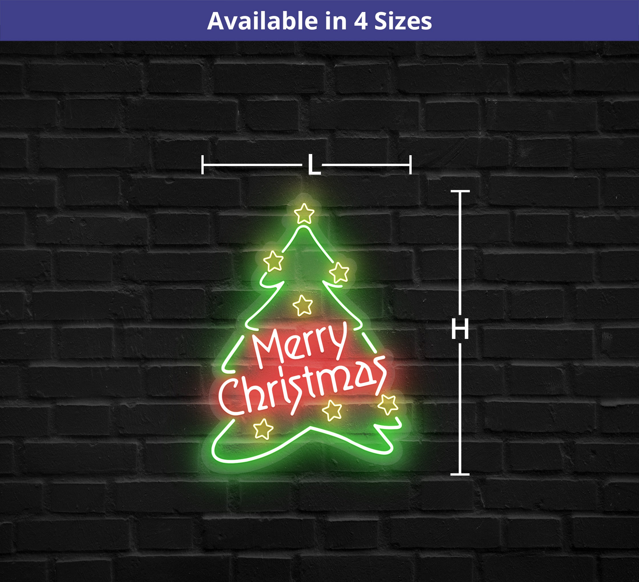 Merry Christmas Tree Neon Sign