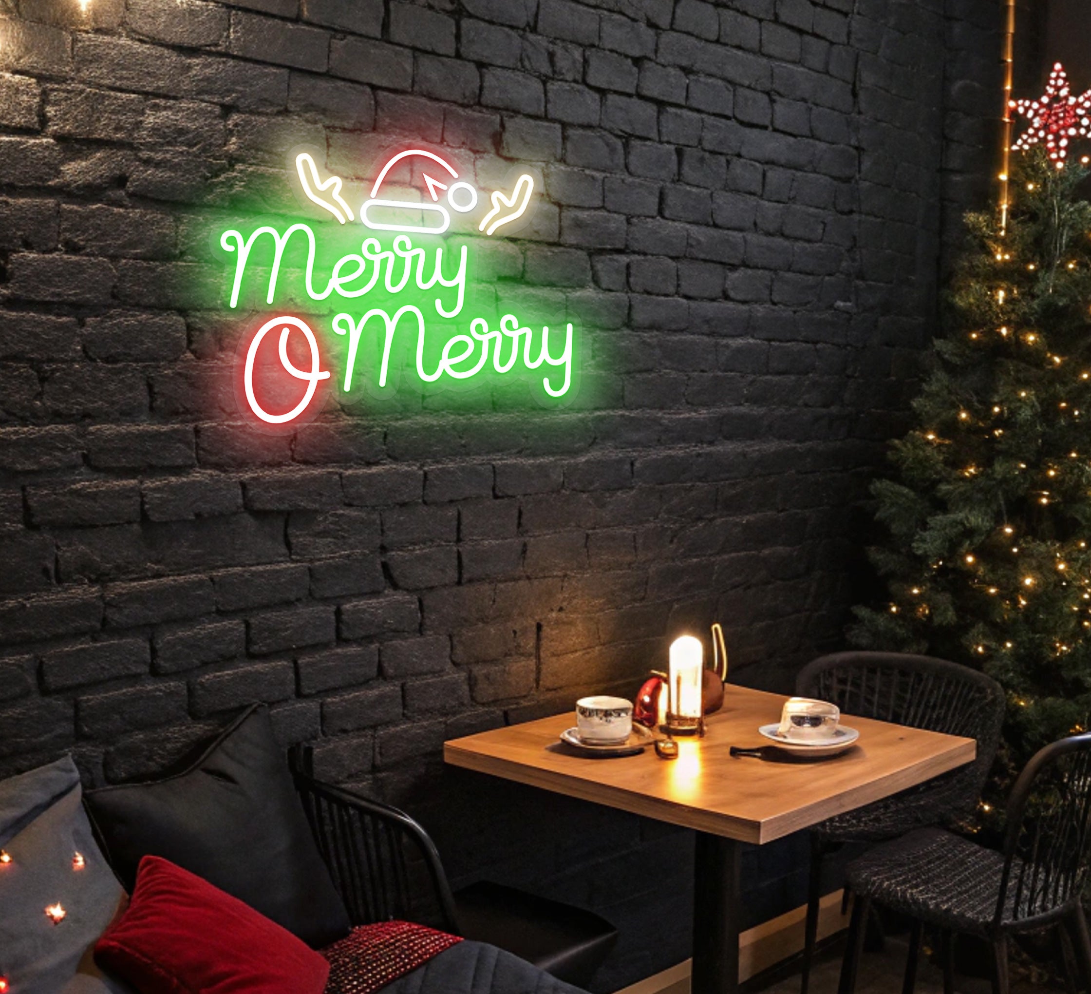 Merry Merry Deer Neon Sign