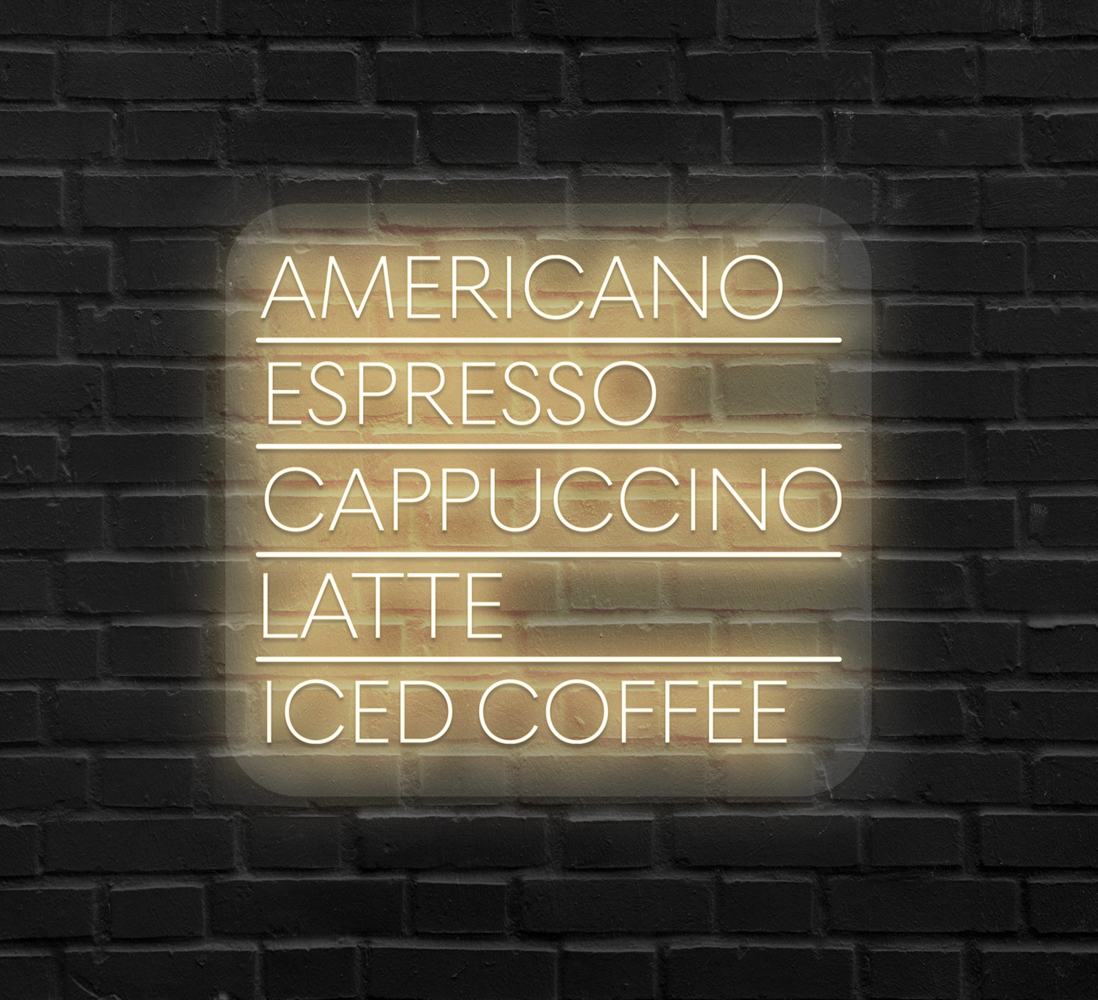 Coffee Menu Neon Sign