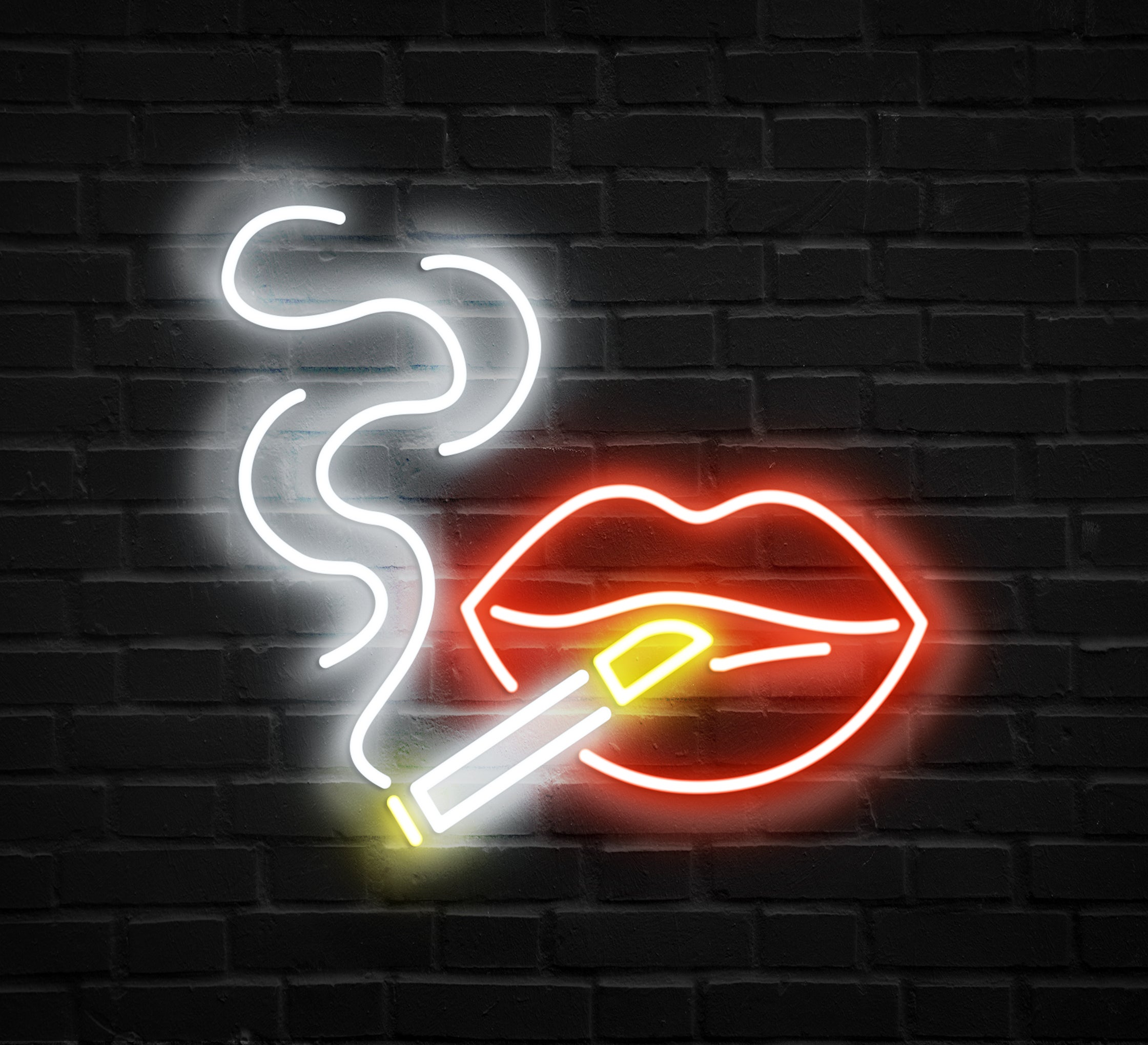 Cigarette Neon Light | Sizes: S – XXL+, Dimmable Wall Sign | Clear Acrylic, Neon Flex LED