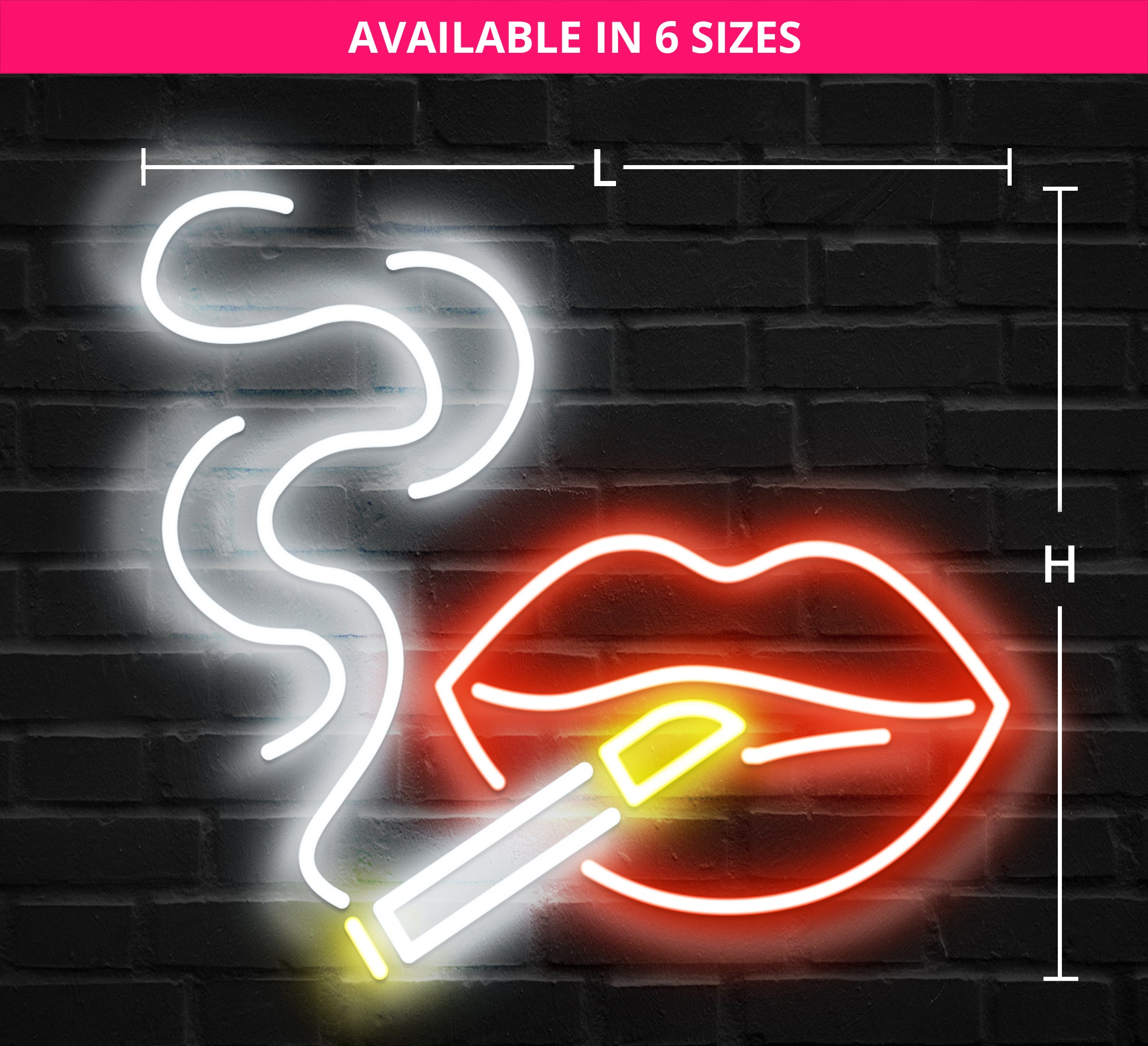 neon cigarettes Cigarette Neon Light | Sizes: S – XXL+, Dimmable Wall Sign | Clear Acrylic, Neon Flex LED