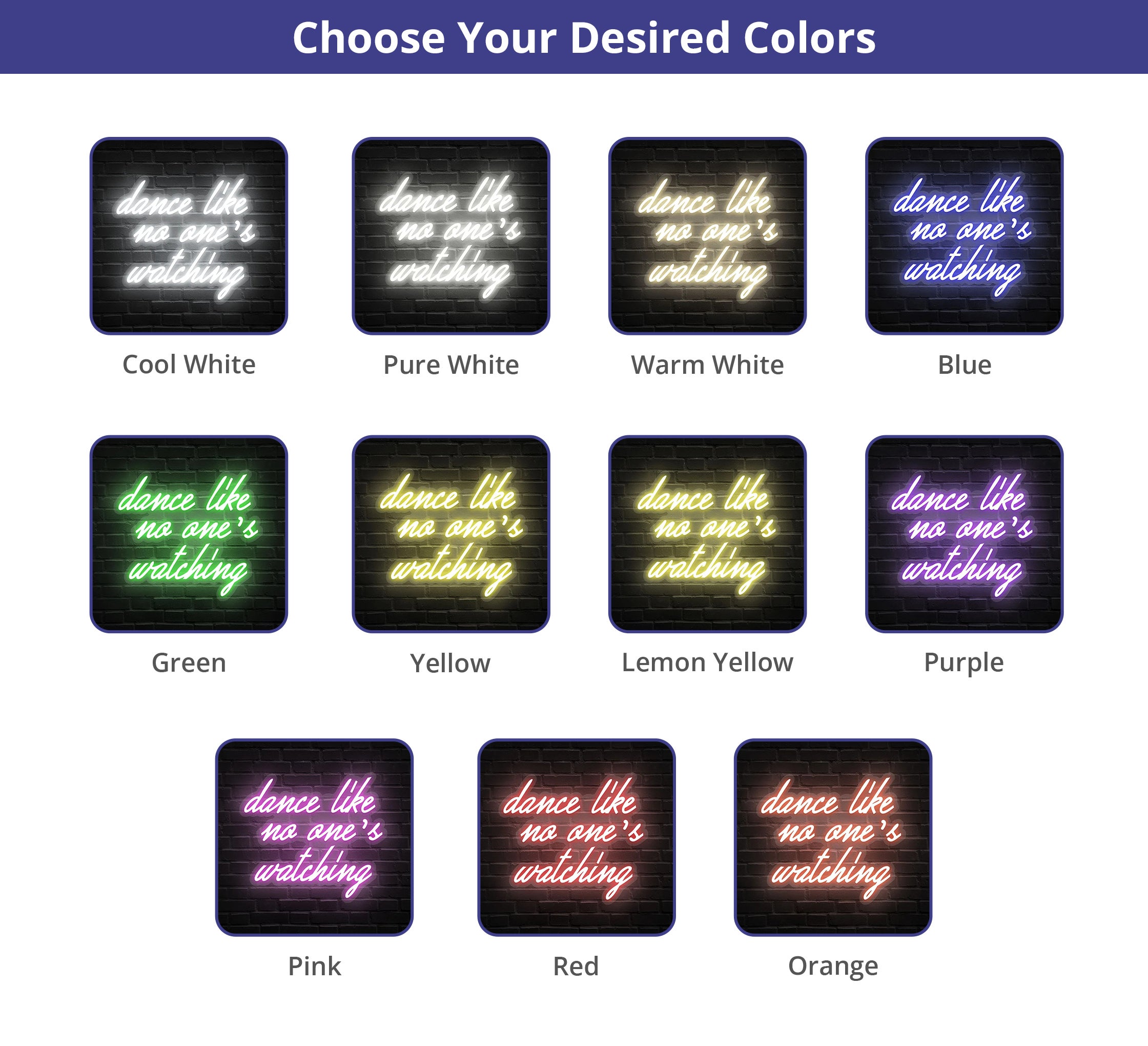 Dance Like No One's Watching Neon Sign Online| Fast Delivery