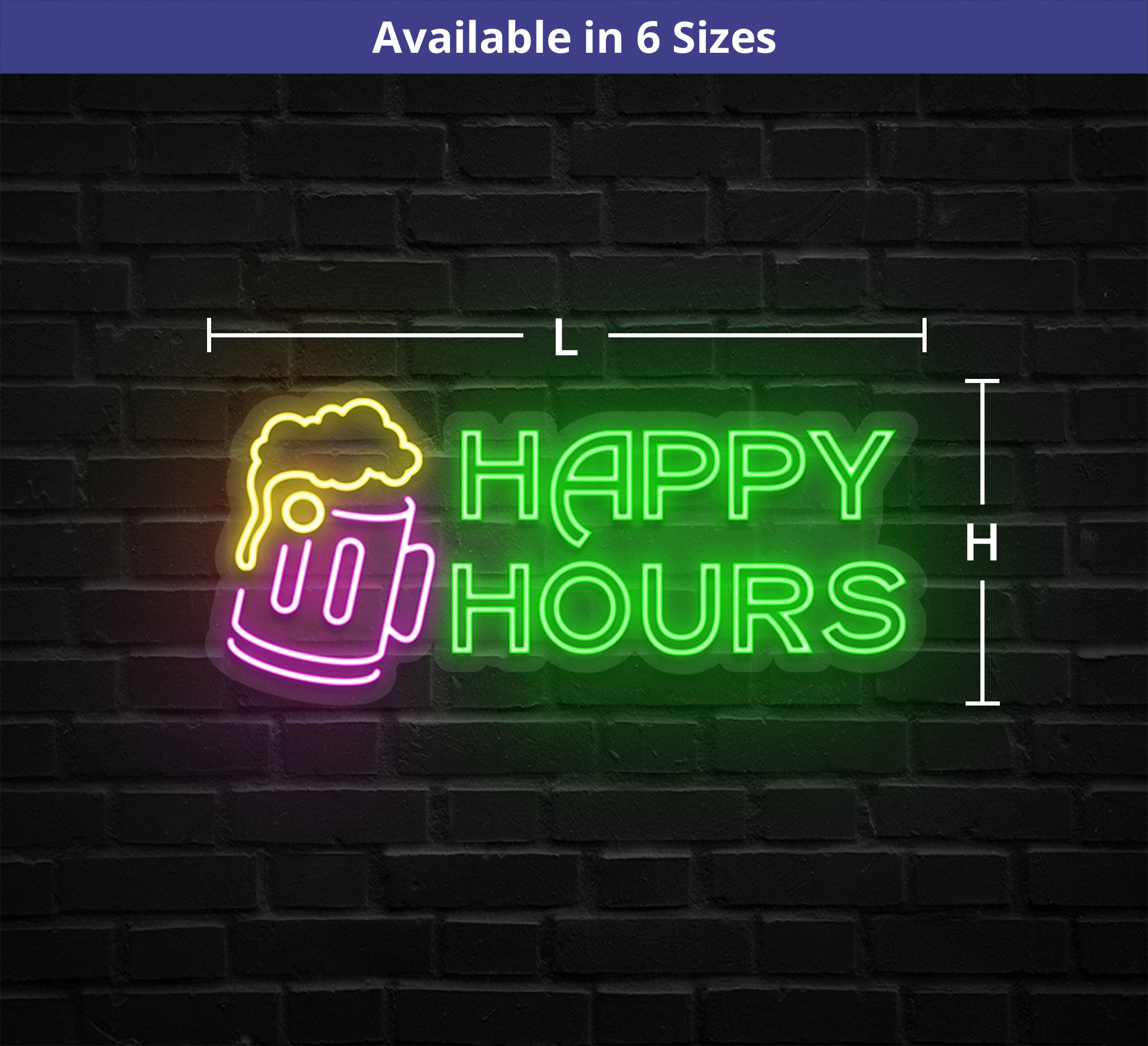ネオン管 BEAUTIFUL DAY TO START 14*9インチ オーダー Happy Hours Neon Sign Online| Fast Delivery - Bannerbuzz.com