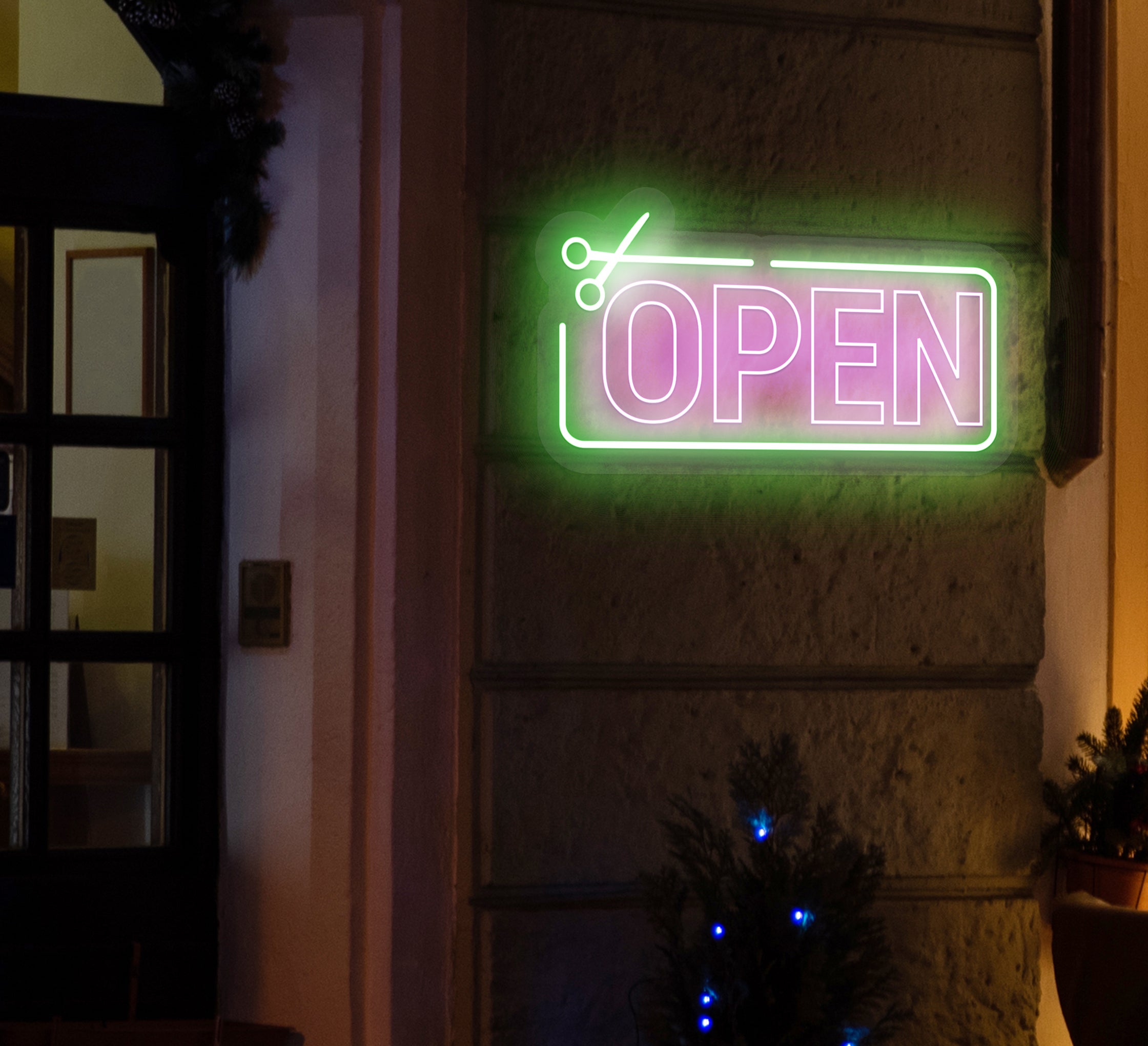 Hair Salon Open Neon Sign