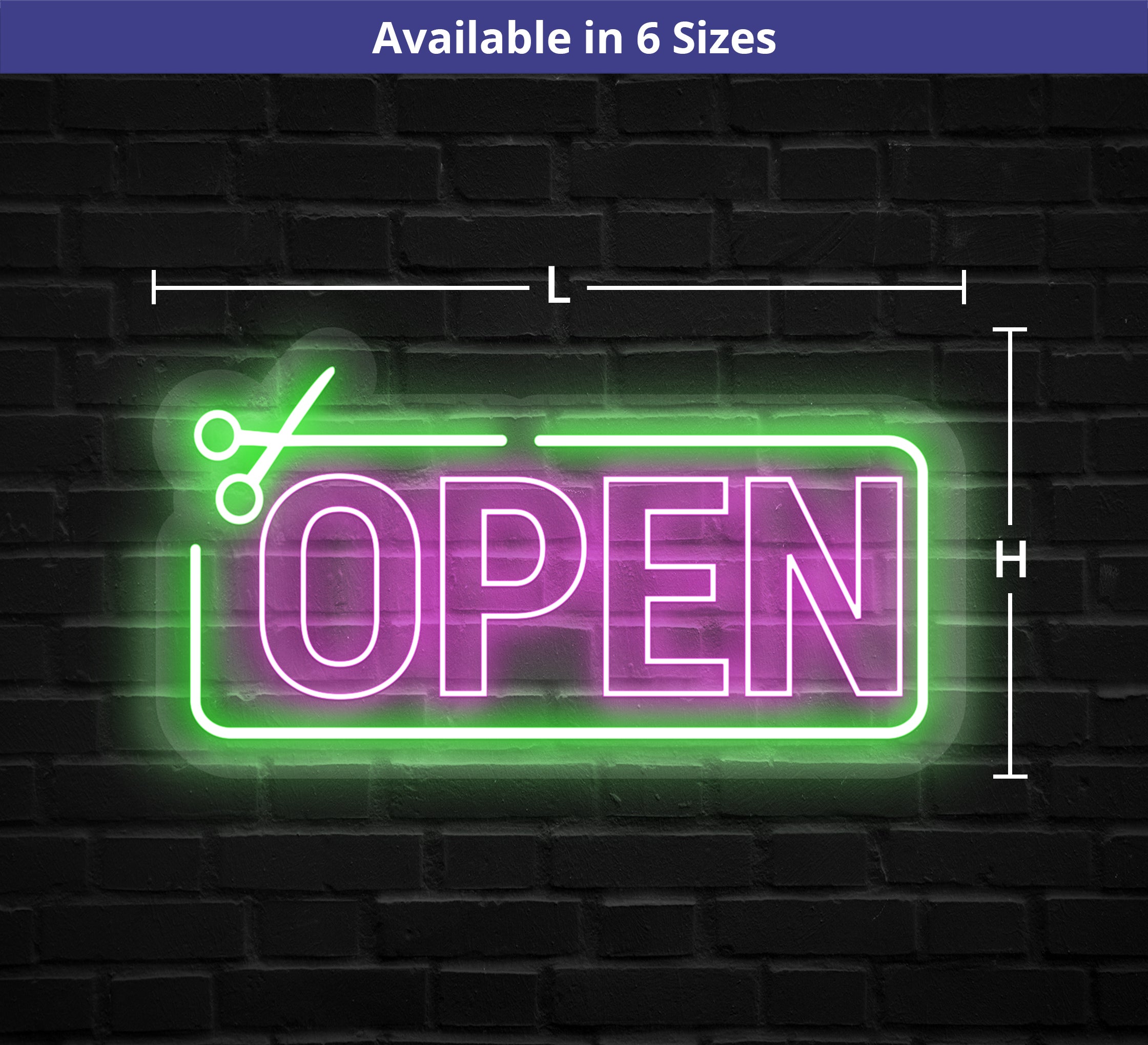 Hair Salon Open Neon Sign
