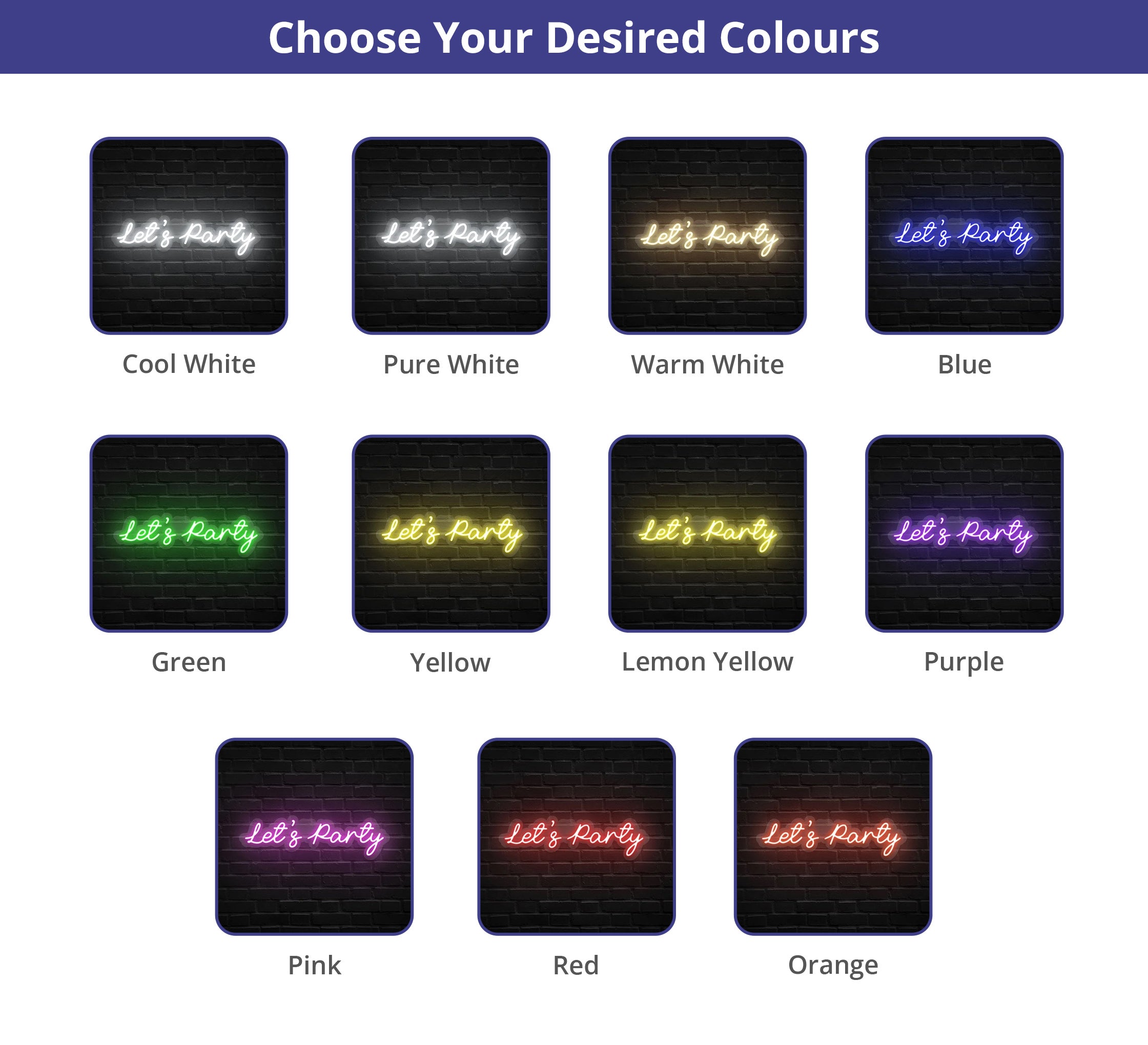 Let's Party LED Neon Signs | BannerBuzz UK