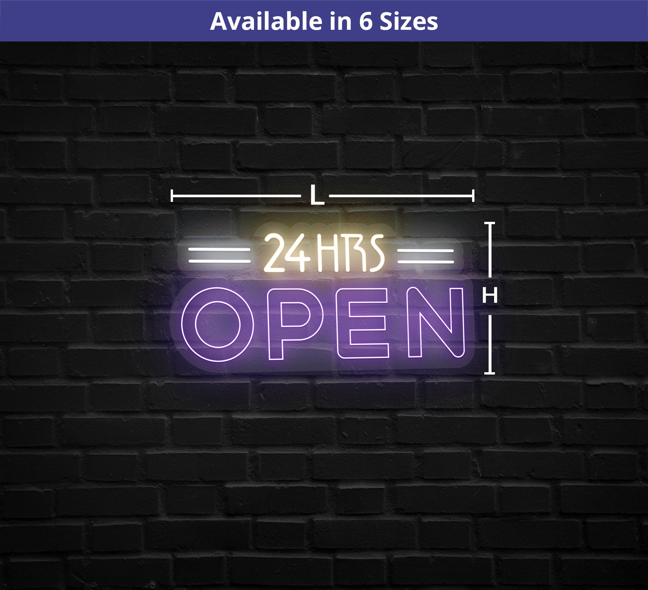 Open 24 Hours Neon Sign Online | Open 24 Hours Neon Sign