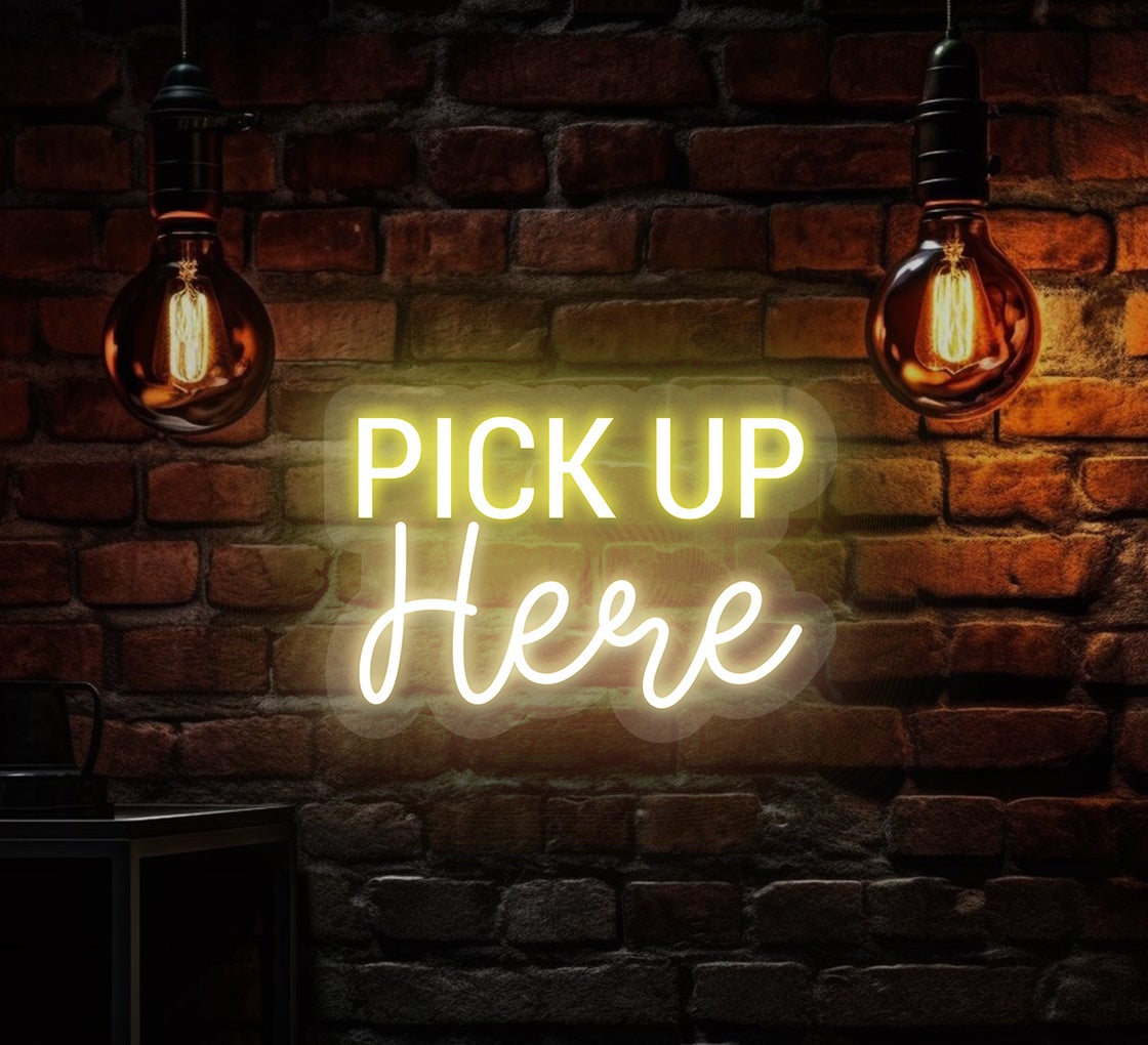 Pick Up Here Neon Sign Online | Pick Up Here Neon Sign - Bannerbuzz.ca