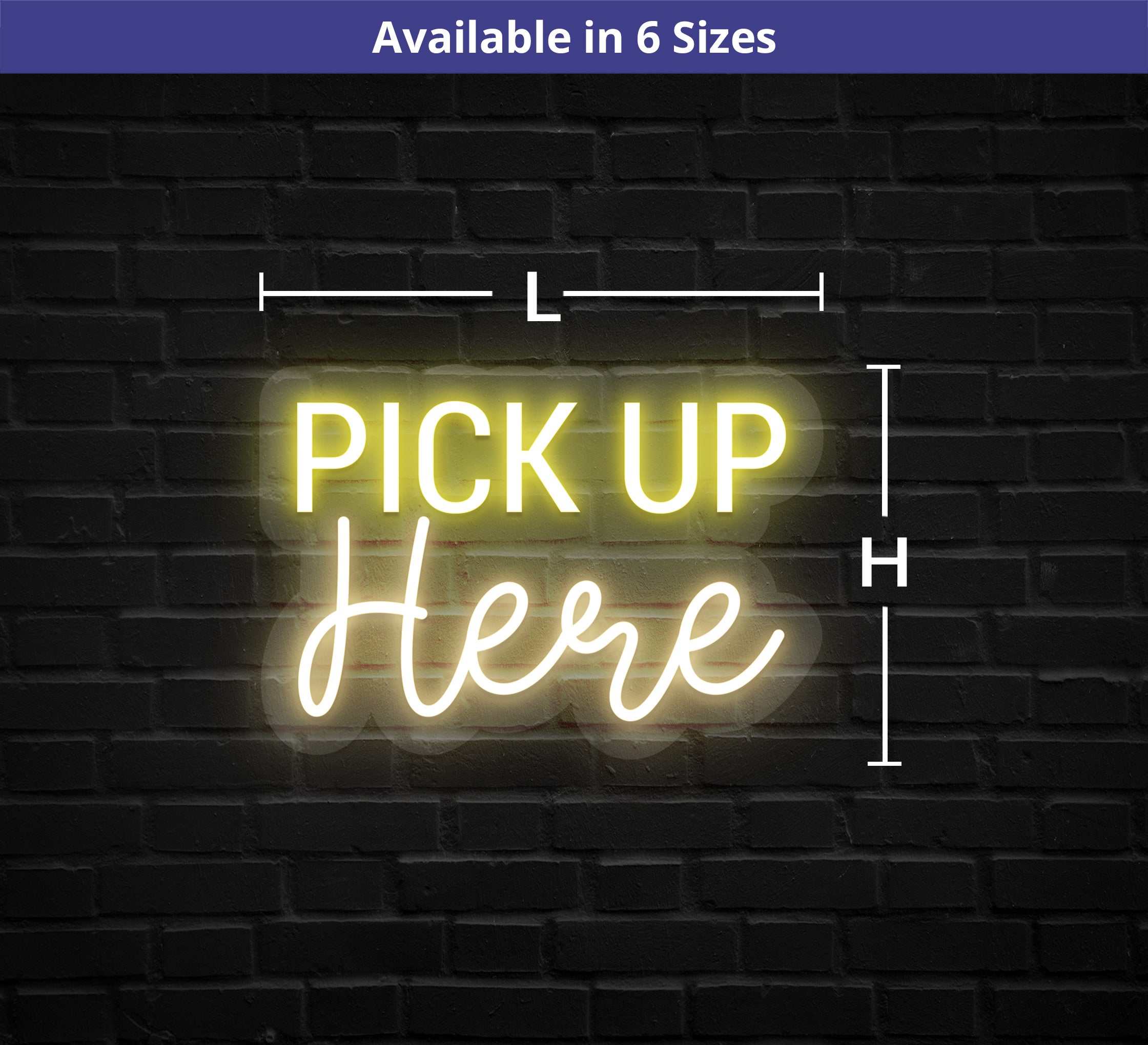 Pick Up Here Neon Sign Online| Fast Delivery - Bannerbuzz.com