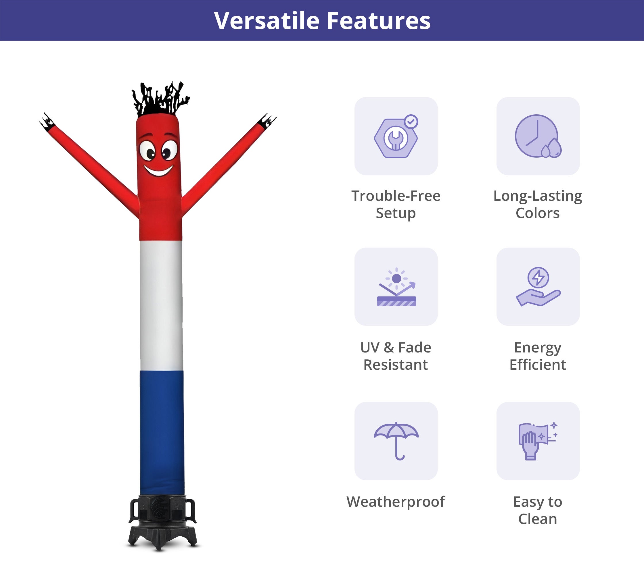 Say “Hello” to Everyone with Red White Blue Inflatable Tube Man