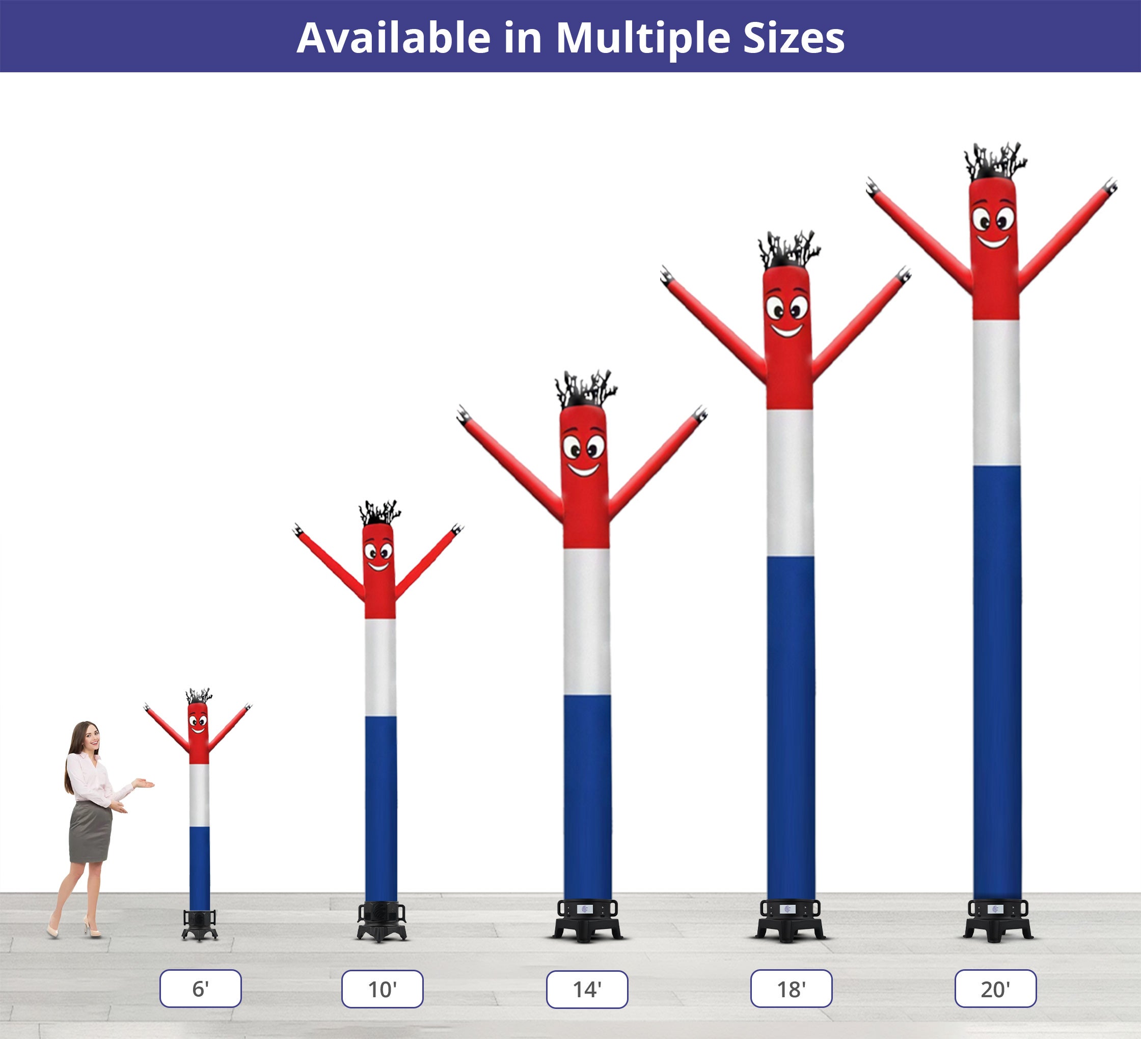 Say “Hello” to Everyone with Red White Blue Inflatable Tube Man