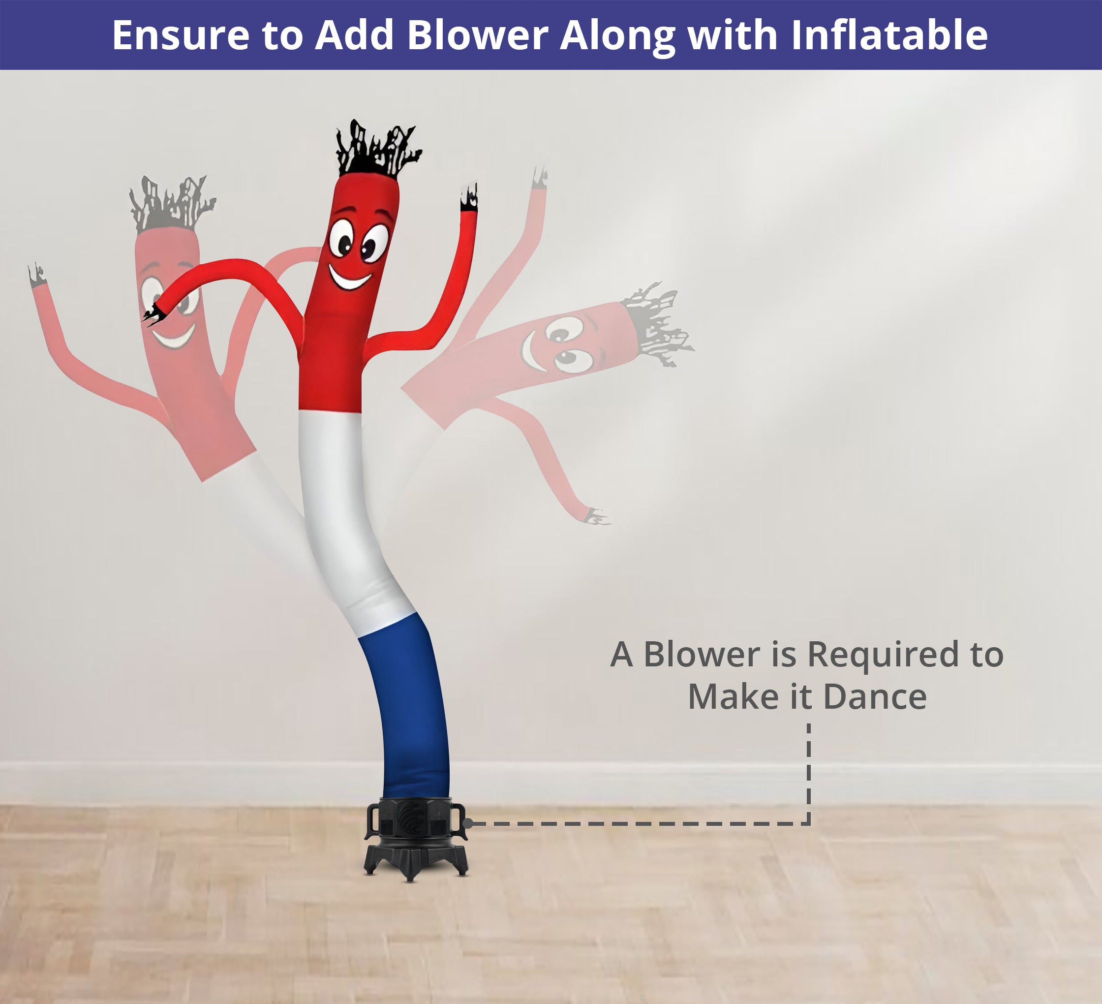 Say “Hello” to Everyone with Red White Blue Inflatable Tube Man