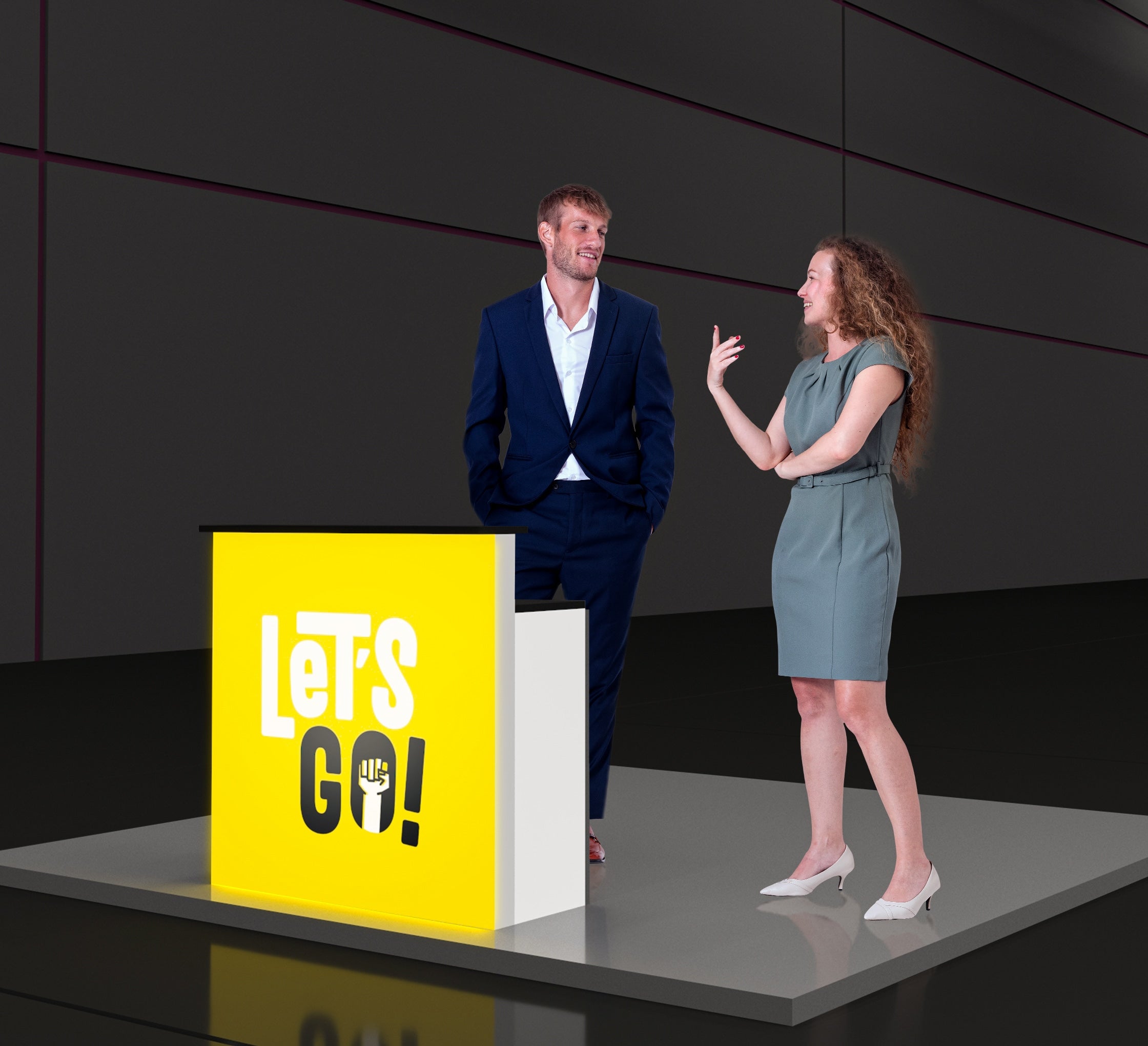 Backlit Promotional Counter with Storage