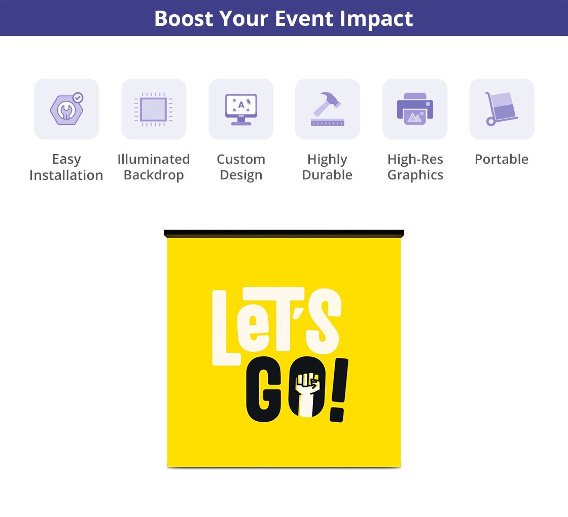 Backlit Promotional Counter with Storage