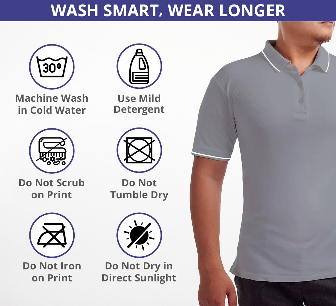 Shop Custom Grey Embroidered Polo Shirts | BannerBuzz