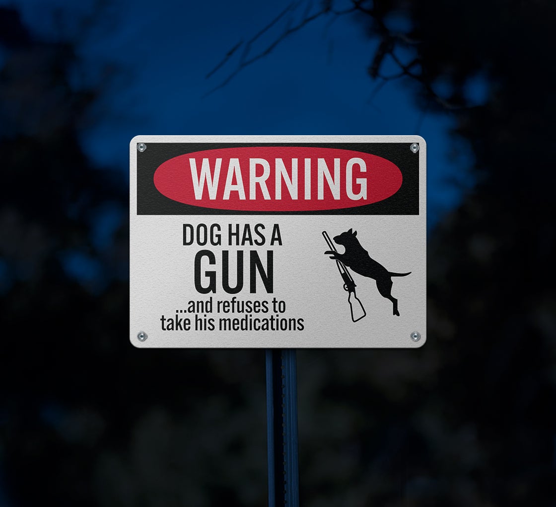 SmartSign 'Stop! Beware Of Guard Dog' Aluminum Sign - 18" X 12", Black/Red On White, Rust-Proof Outdoor Warning Sign - View #5