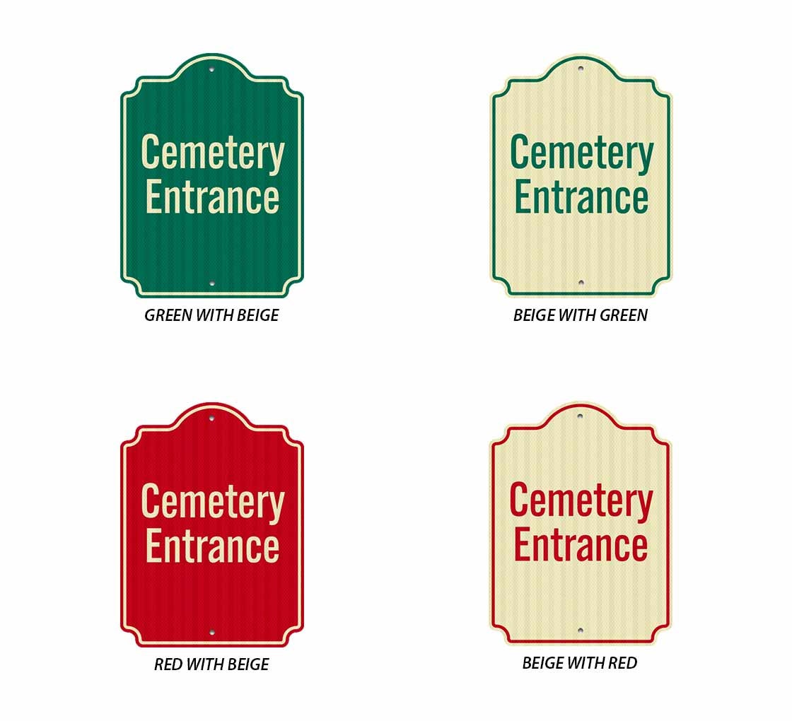 Cemetery Entrance Aluminum Sign (EGR Reflective)