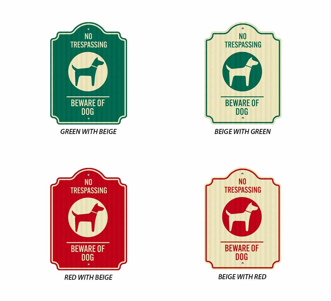 No Trespassing Beware Of Dog Aluminum Sign (EGR Reflective)