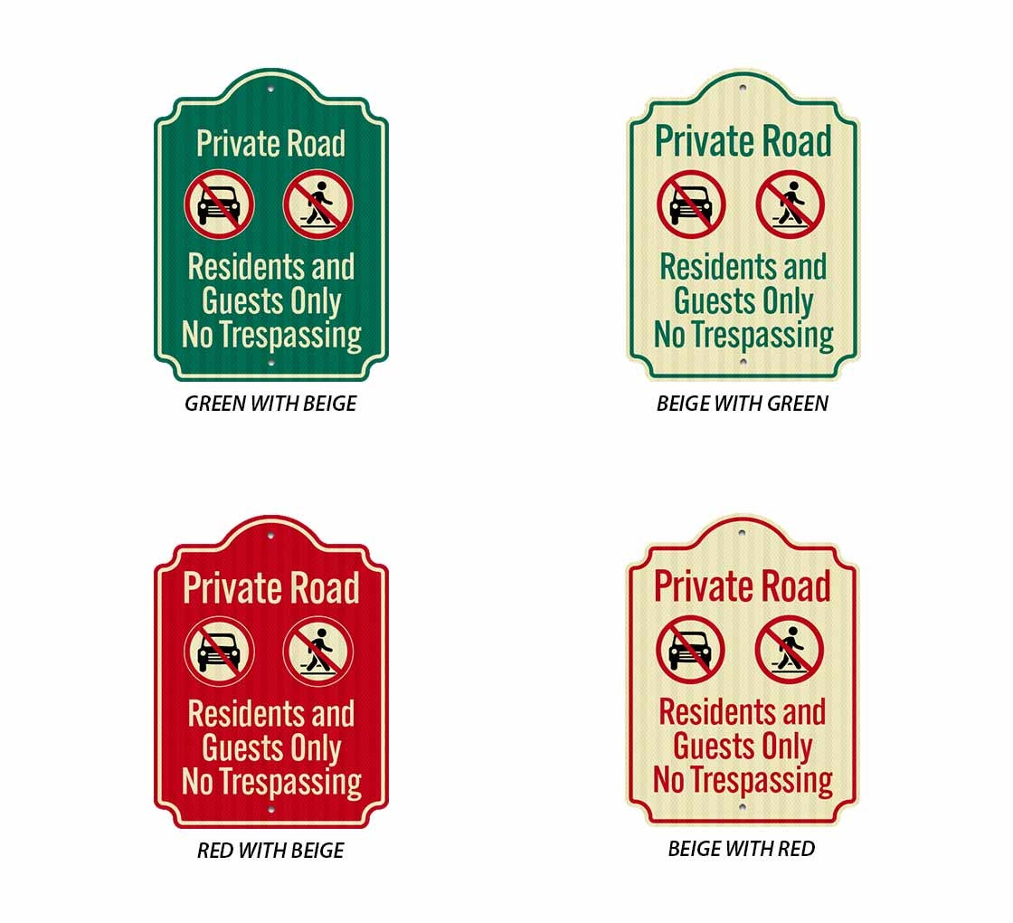 Private Road Residents & Guests Only Aluminum Sign (EGR Reflective)