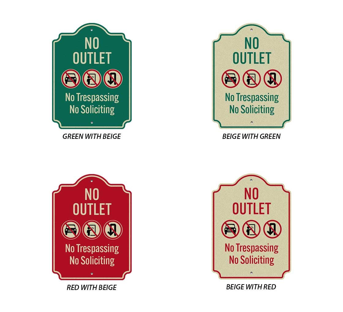 No Trespassing Or Soliciting Aluminum Sign (Reflective)