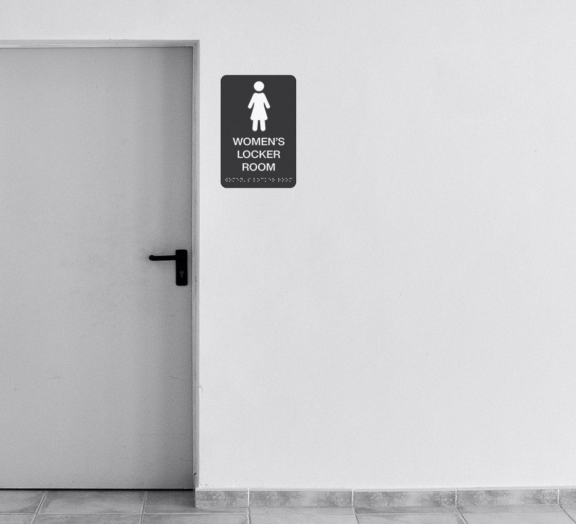 Women's Locker Room Braille Sign
