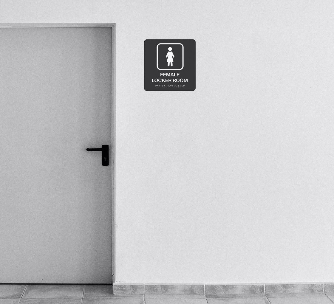 Female Locker Room Braille Sign