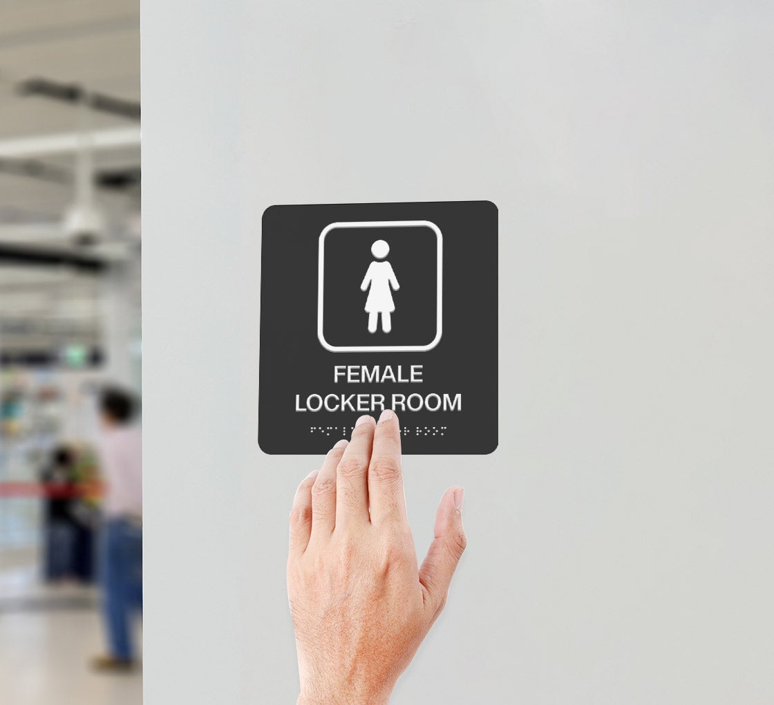 Female Locker Room Braille Sign