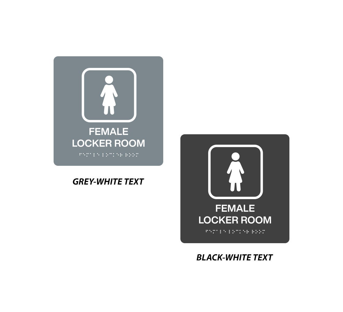 Female Locker Room Braille Sign