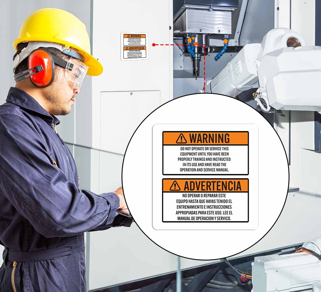 Bilingual Dump Truck Training Required Decal (Non Reflective)