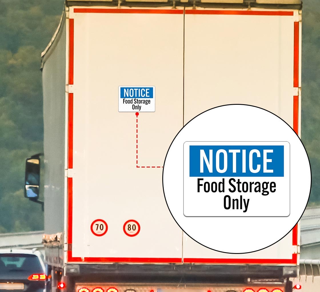 OSHA Food Storage Only Decal (Non Reflective)