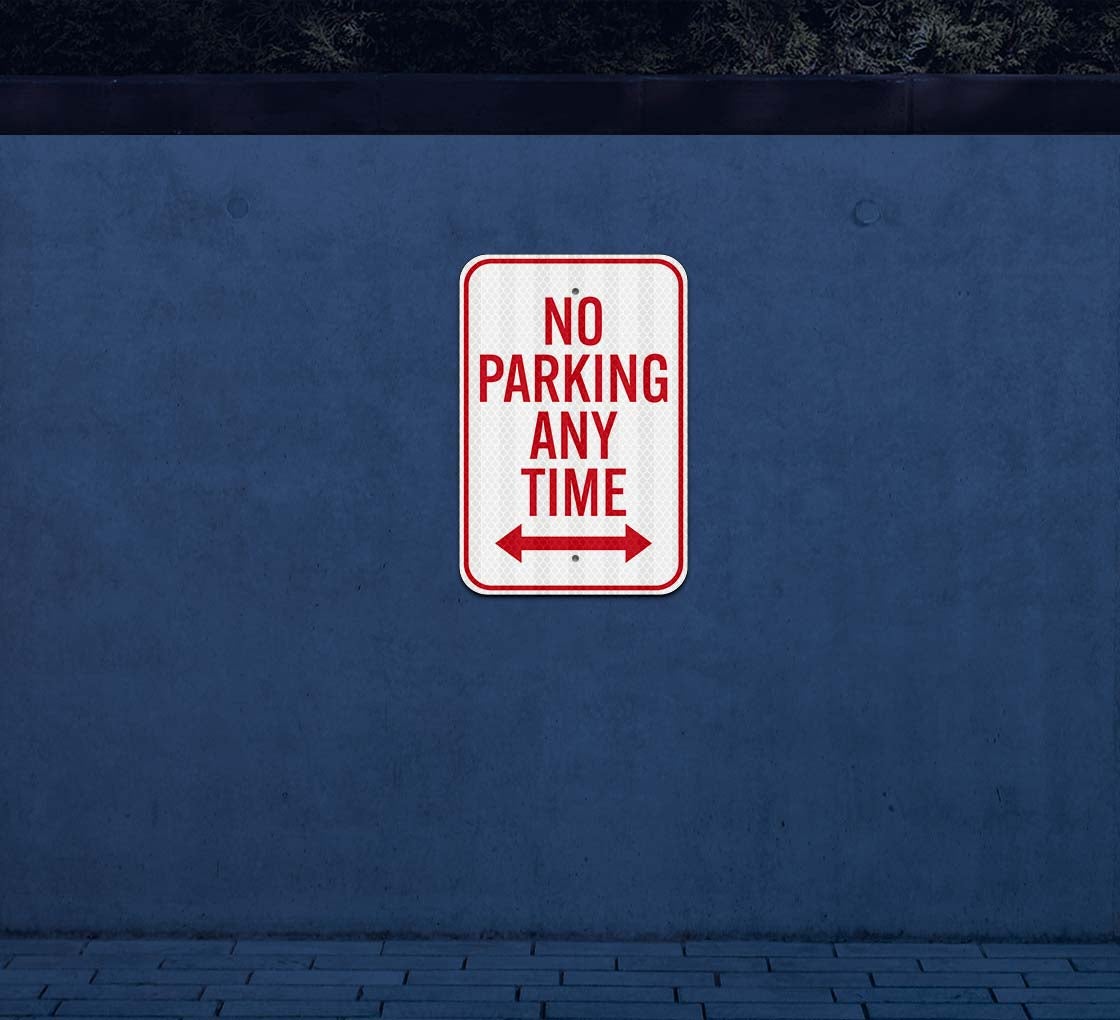 No Parking Any Time Aluminum Sign (HIP Reflective)