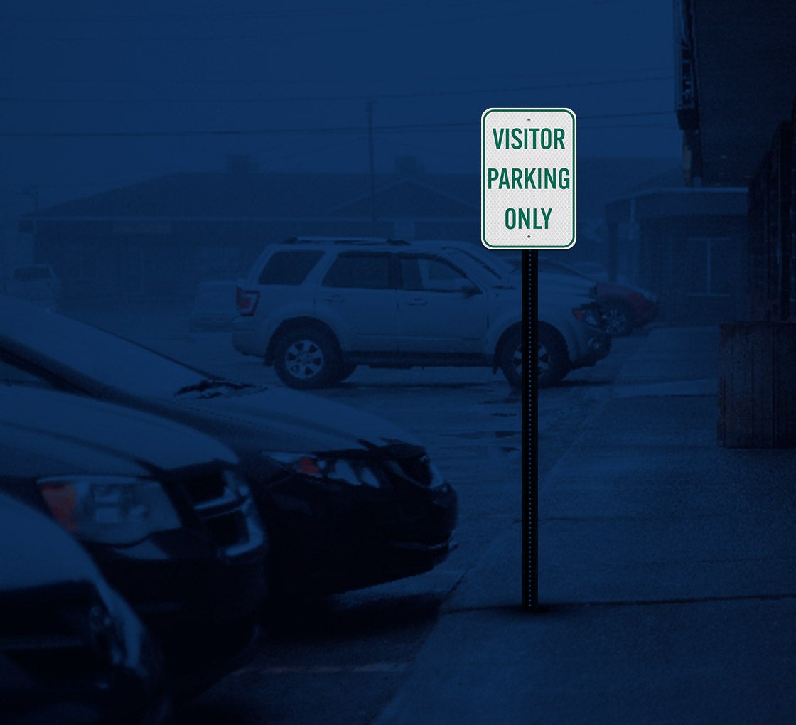 Visitor Parking Only Aluminum Sign (Diamond Reflective)