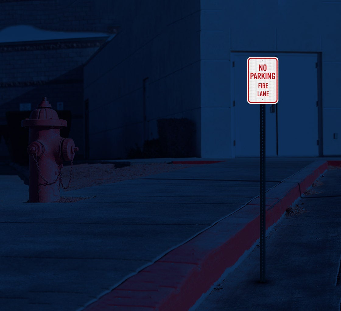 No Parking Fire Lane Aluminum Sign (HIP Reflective)